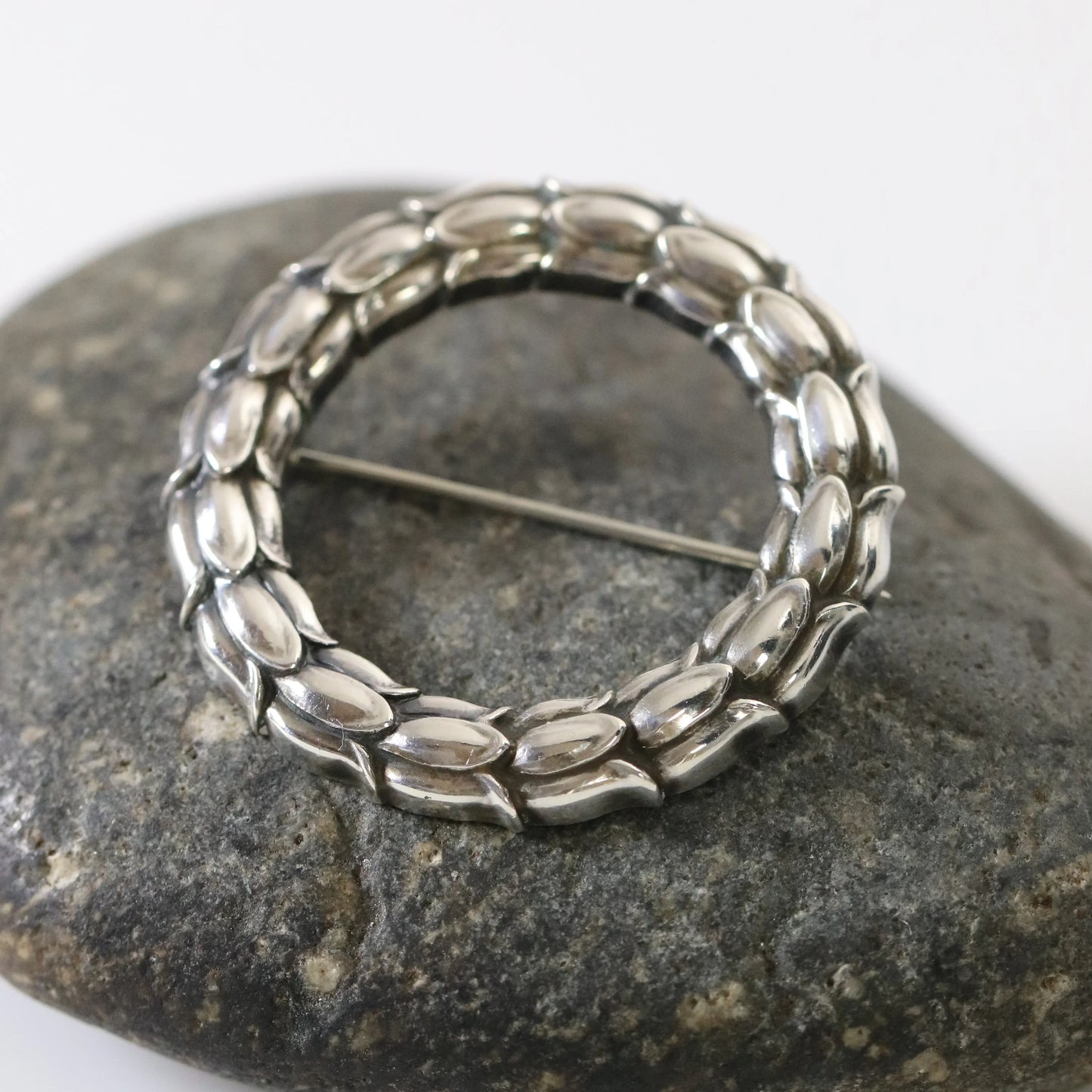 SOLD OUT: Vintage Georg Jensen Jewelry | Sigvard Bernadotte Laurel Wreath Brooch 301 - Carmel Fine Silver Jewelry