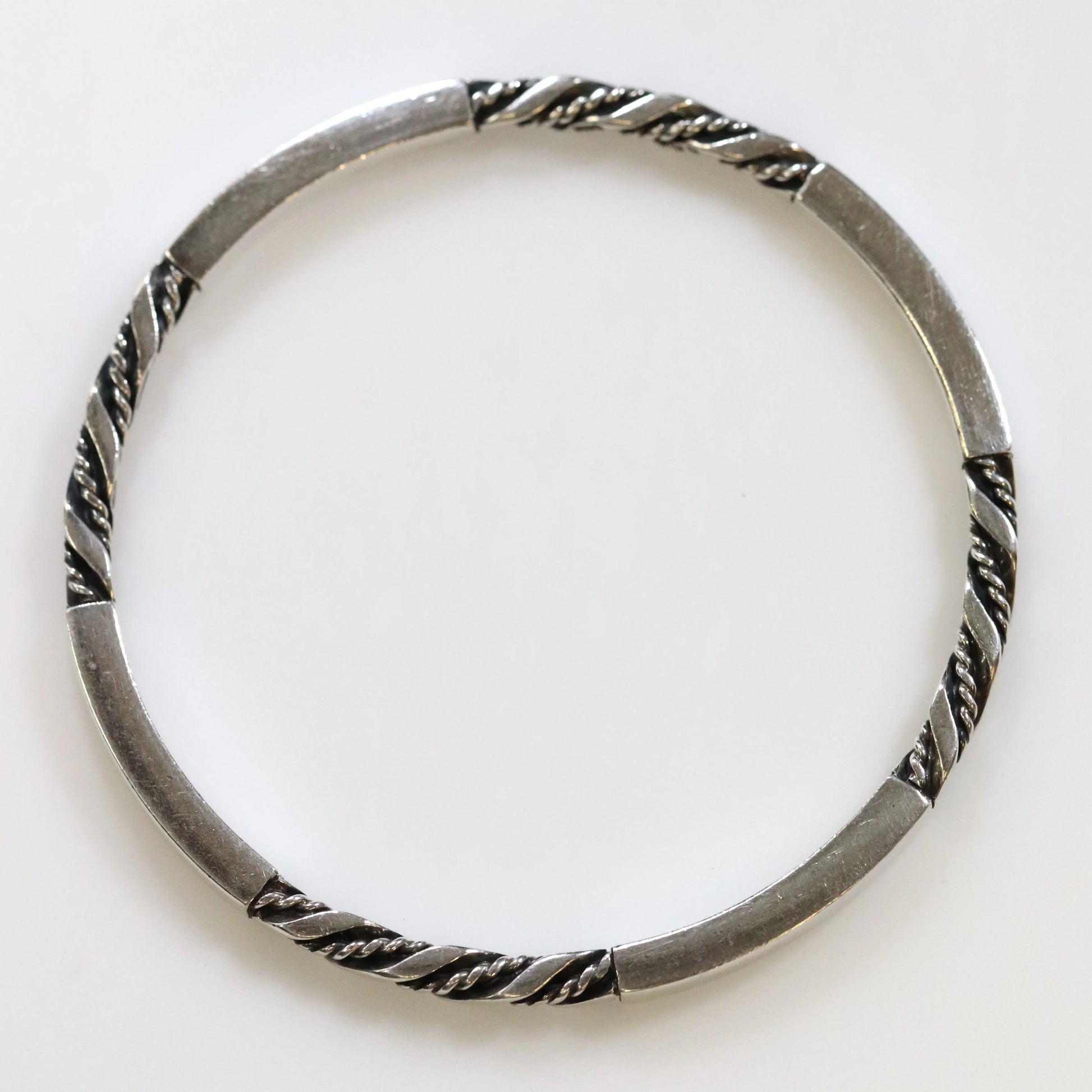 SOLD OUT: Vintage Georg Jensen Jewelry | Solid Twist and Bar Bangle 17C - Carmel Fine Silver Jewelry