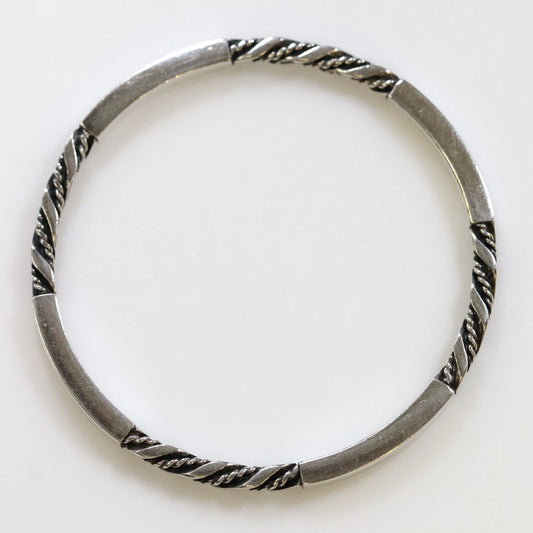 SOLD OUT: Vintage Georg Jensen Jewelry | Solid Twist and Bar Bangle 17C - Carmel Fine Silver Jewelry