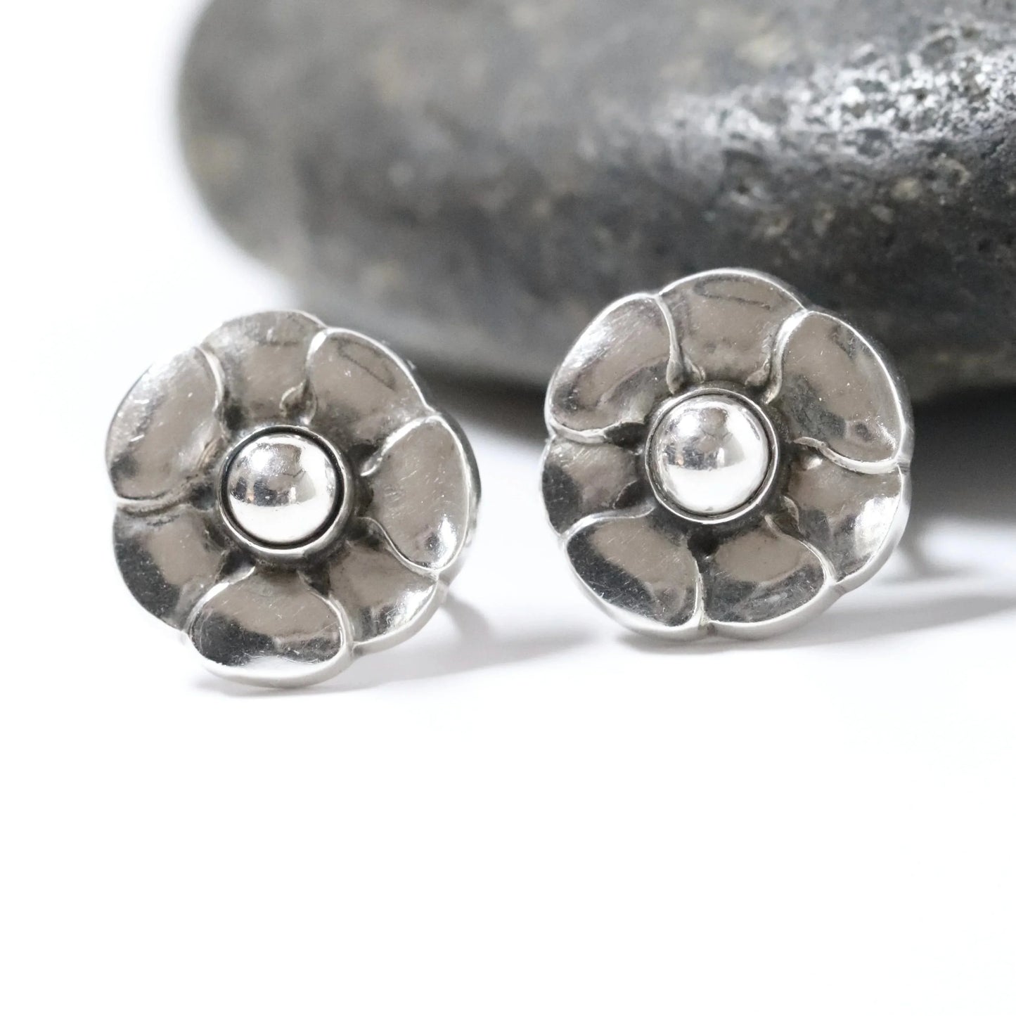 SOLD OUT: Vintage Georg Jensen Jewelry | Sterling Silver Floral Earrings 36 Denmark - Carmel Fine Silver Jewelry