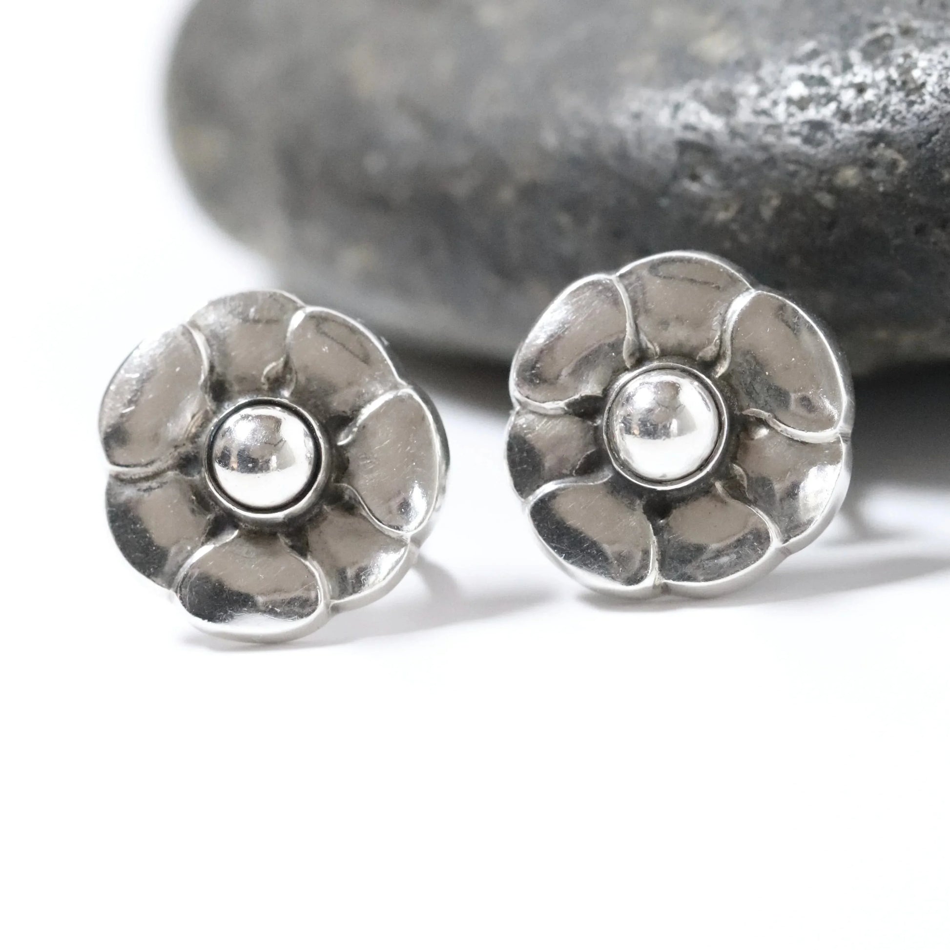 SOLD OUT: Vintage Georg Jensen Jewelry | Sterling Silver Floral Earrings 36 Denmark - Carmel Fine Silver Jewelry