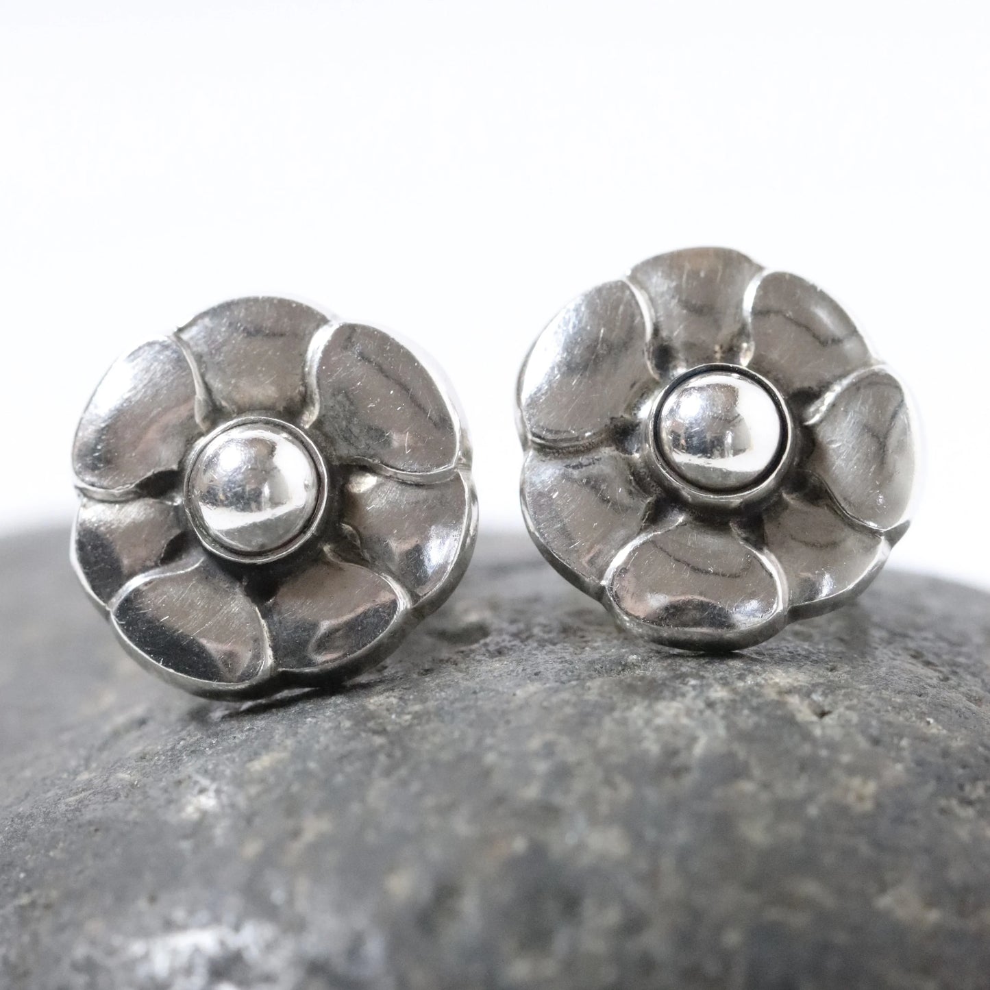 SOLD OUT: Vintage Georg Jensen Jewelry | Sterling Silver Floral Earrings 36 Denmark - Carmel Fine Silver Jewelry