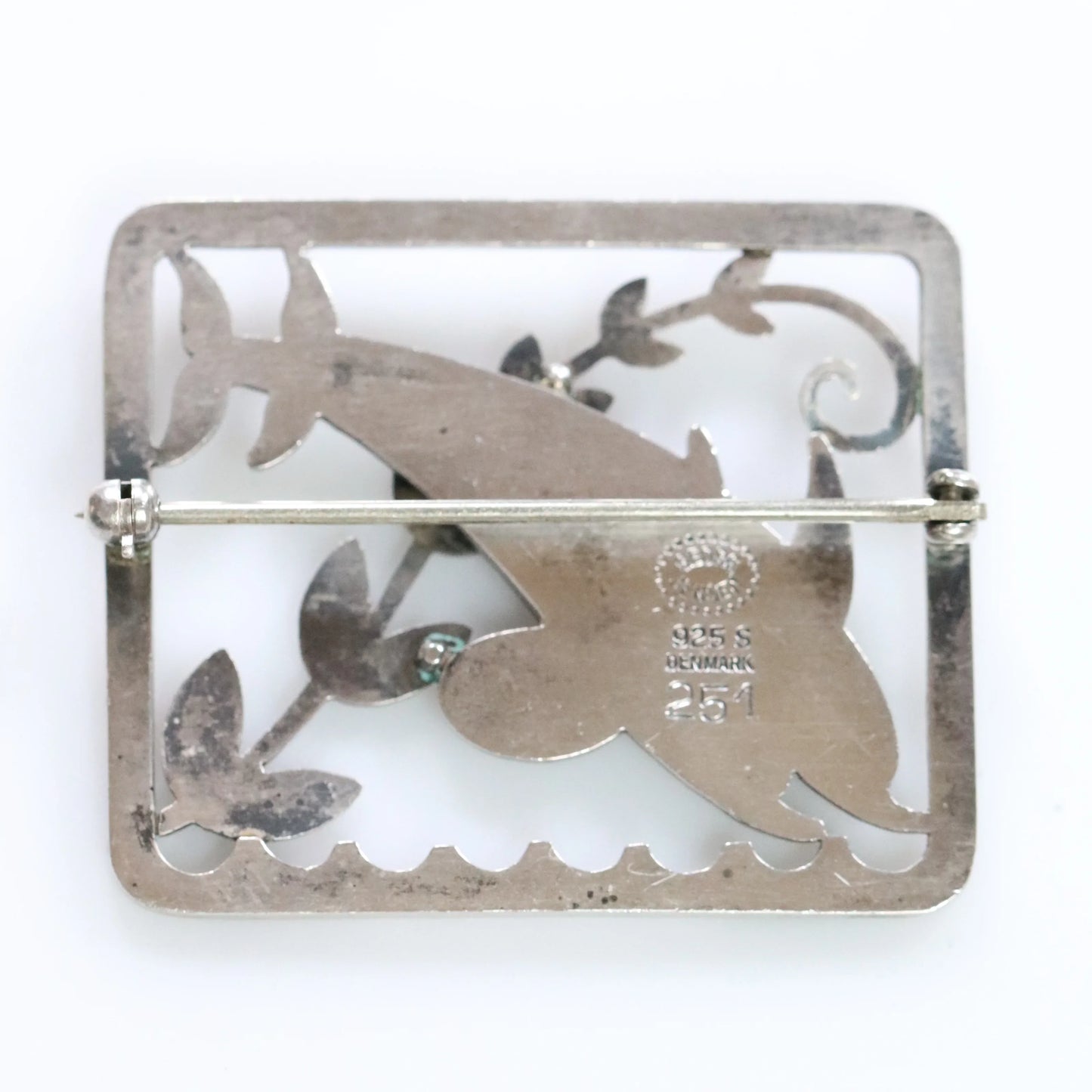 SOLD OUT: Vintage Georg Jensen Jewelry | Twin Dolphins and Ivy Brooch 251 by Arno Malinowski - Carmel Fine Silver Jewelry