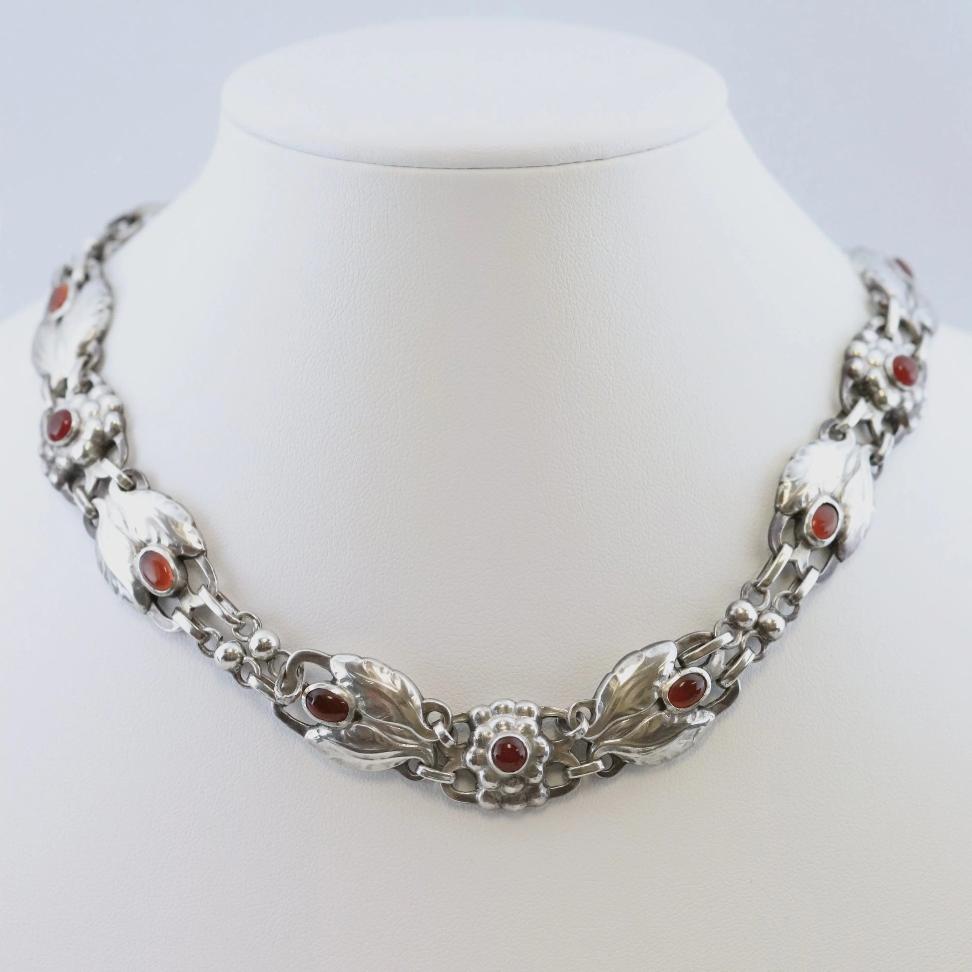 SOLD OUT: Vintage Georg Jensen Jewerly | Early Carnelian Necklace 1 - Carmel Fine Silver Jewelry