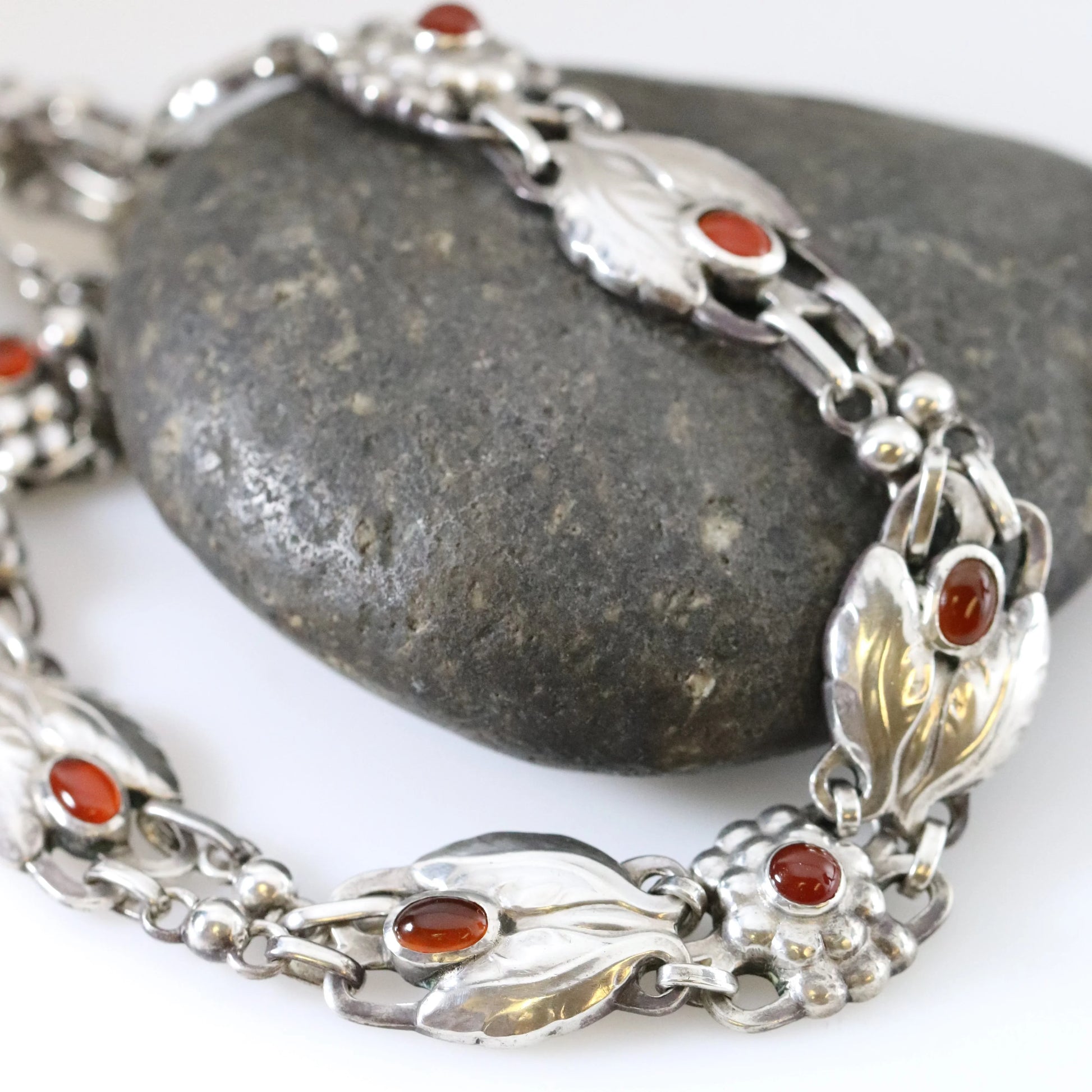 SOLD OUT: Vintage Georg Jensen Jewerly | Early Carnelian Necklace 1 - Carmel Fine Silver Jewelry