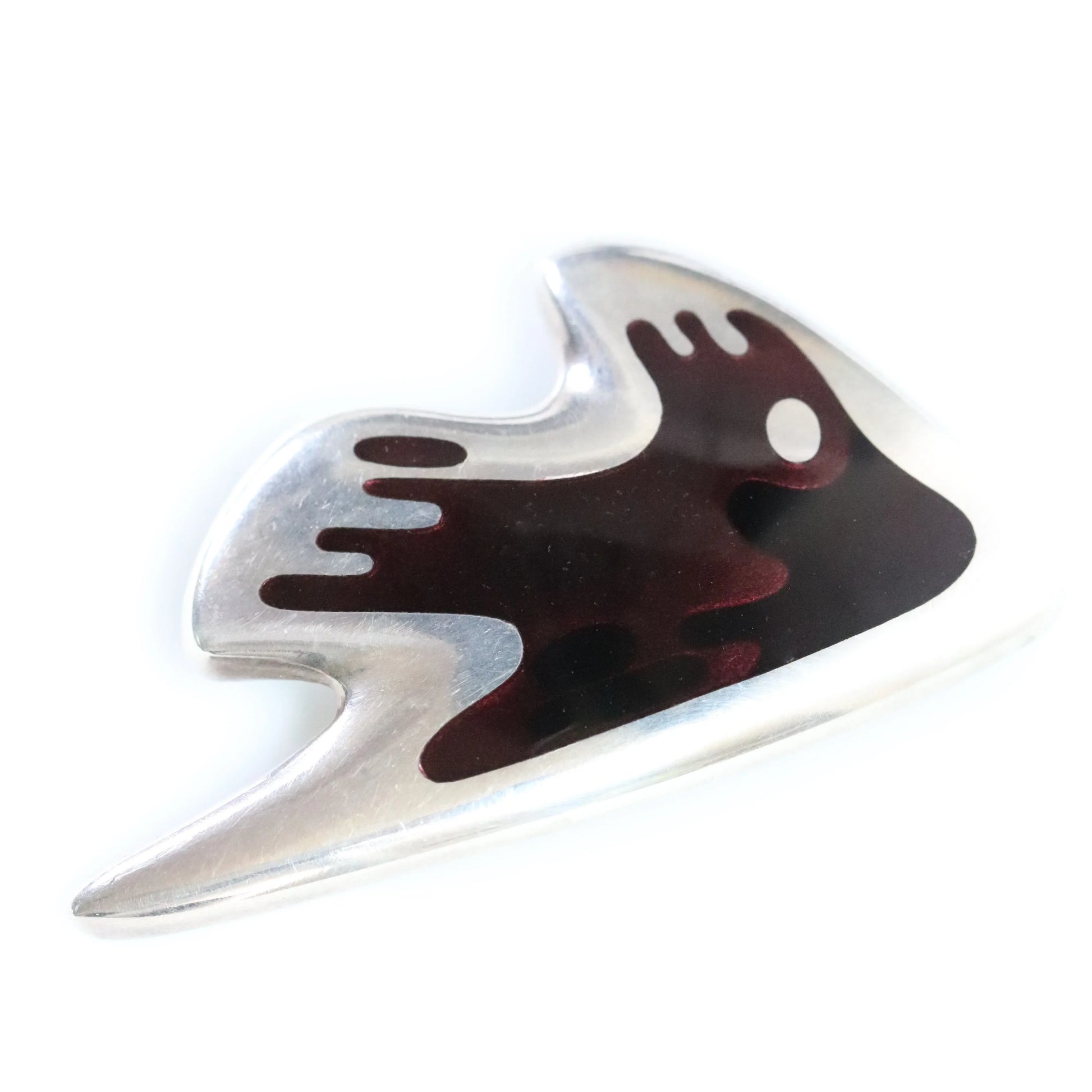 SOLD OUT: Vintage Georg Jensne Jewelry | Enamel Fish Modernist Silver Vintage Brooch 307 - Carmel Fine Silver Jewelry