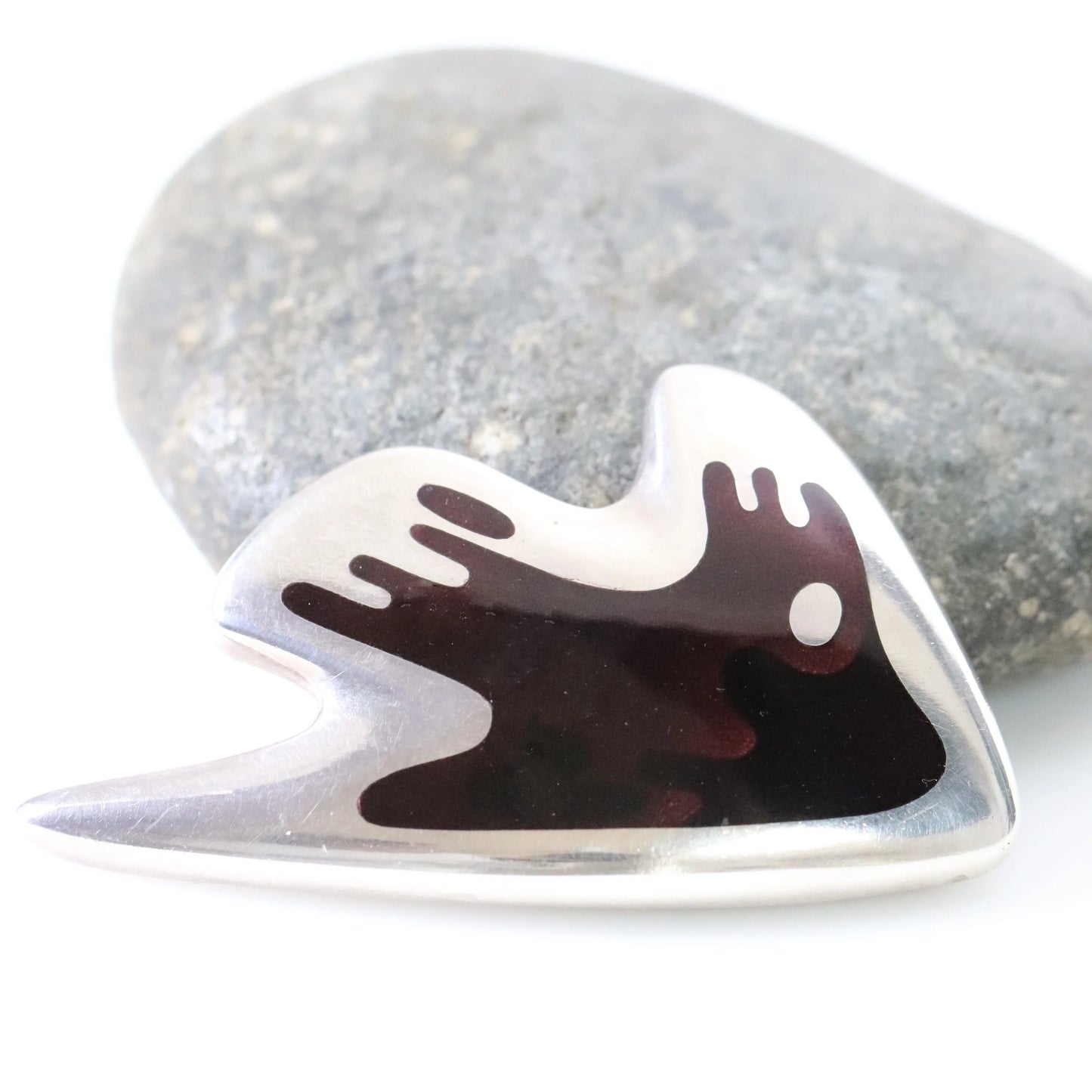 SOLD OUT: Vintage Georg Jensne Jewelry | Enamel Fish Modernist Silver Vintage Brooch 307 - Carmel Fine Silver Jewelry