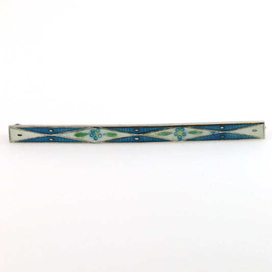 SOLD OUT: Vintage Handcrafted Silver Jewelry | Antique Enamel Floral Brooch - Carmel Fine Silver Jewelry