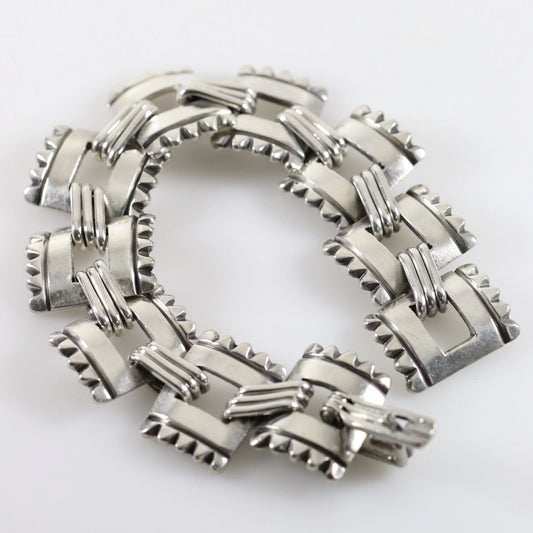 SOLD OUT: Vintage Hector Aguilar Jewelry | Hector Aguilar Fringe Bracelet Taxco Mexico (7 1/2") - Carmel Fine Silver Jewelry
