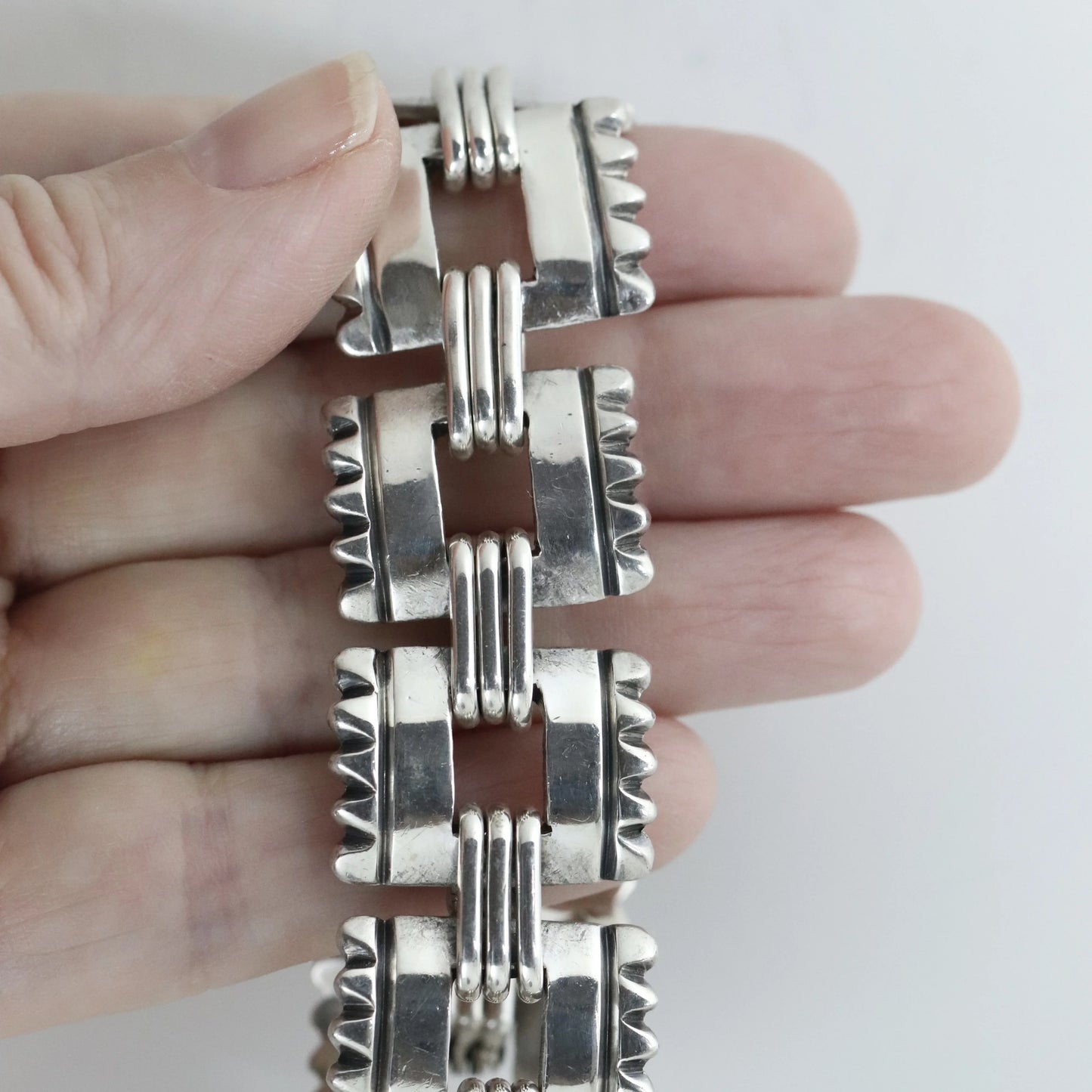 SOLD OUT: Vintage Hector Aguilar Jewelry | Hector Aguilar Fringe Bracelet Taxco Mexico (7 1/2") - Carmel Fine Silver Jewelry