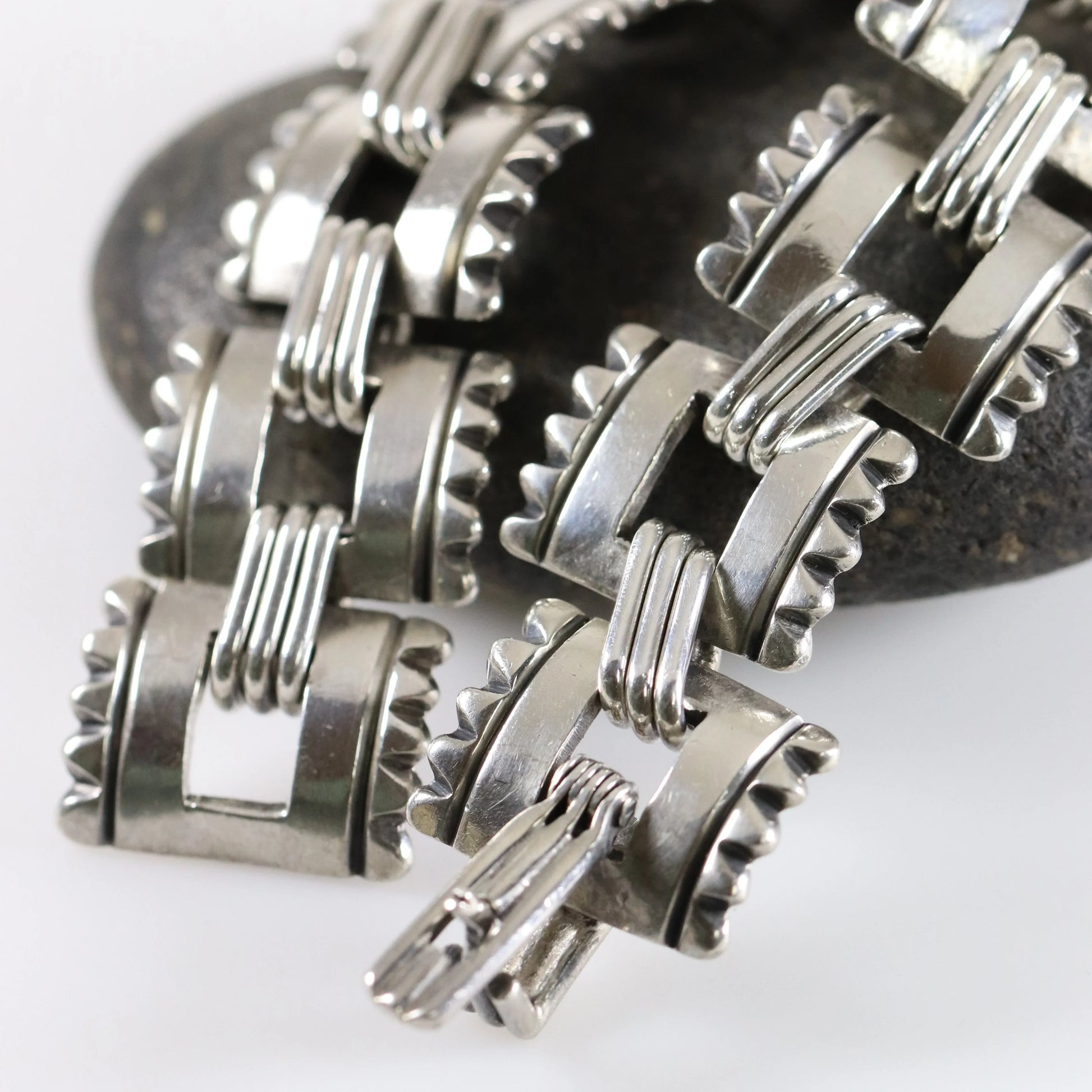 SOLD OUT: Vintage Hector Aguilar Jewelry | Hector Aguilar Fringe Bracelet Taxco Mexico (7 1/2") - Carmel Fine Silver Jewelry
