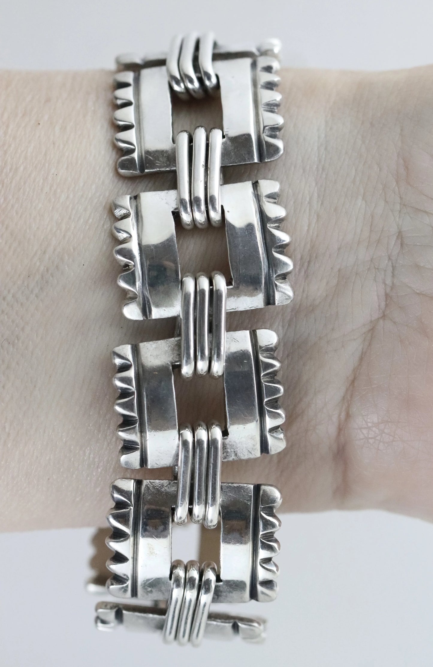 SOLD OUT: Vintage Hector Aguilar Jewelry | Hector Aguilar Fringe Bracelet Taxco Mexico (7 1/2") - Carmel Fine Silver Jewelry