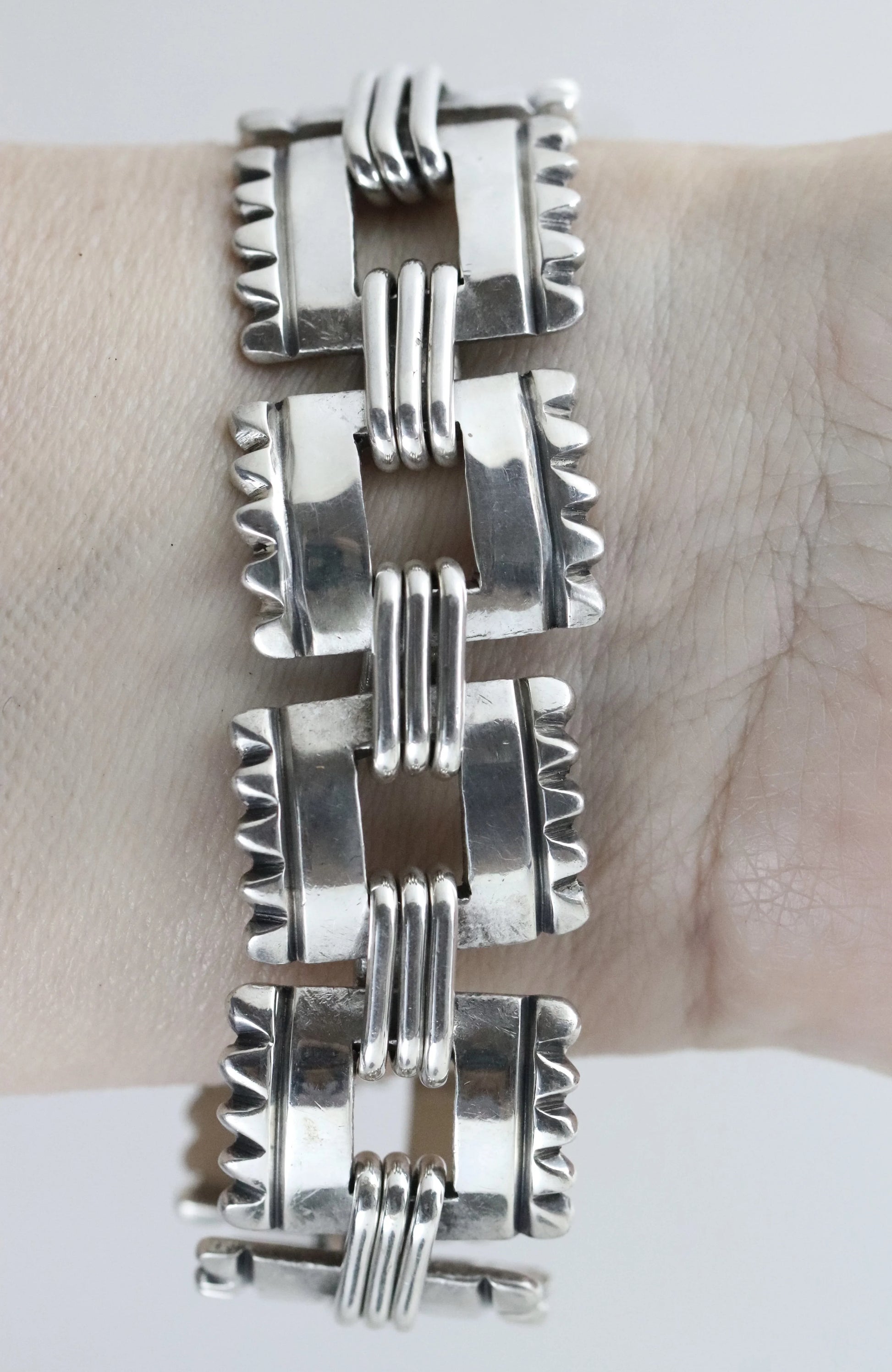 SOLD OUT: Vintage Hector Aguilar Jewelry | Hector Aguilar Fringe Bracelet Taxco Mexico (7 1/2") - Carmel Fine Silver Jewelry