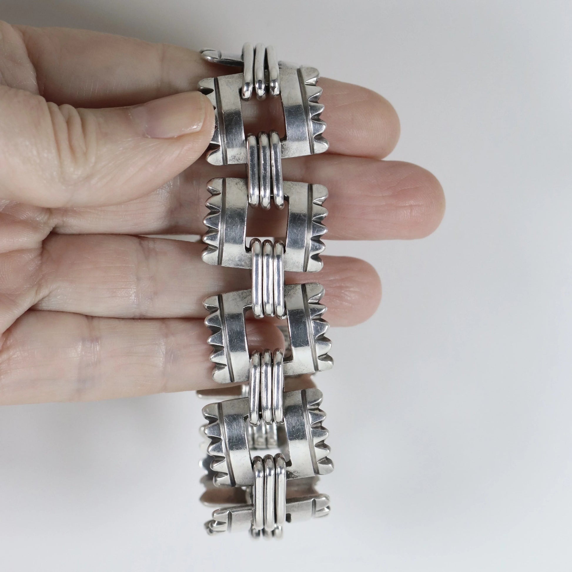 SOLD OUT: Vintage Hector Aguilar Jewelry | Hector Aguilar Fringe Taxco Bracelet Mexico (7 3/4") - Carmel Fine Silver Jewelry