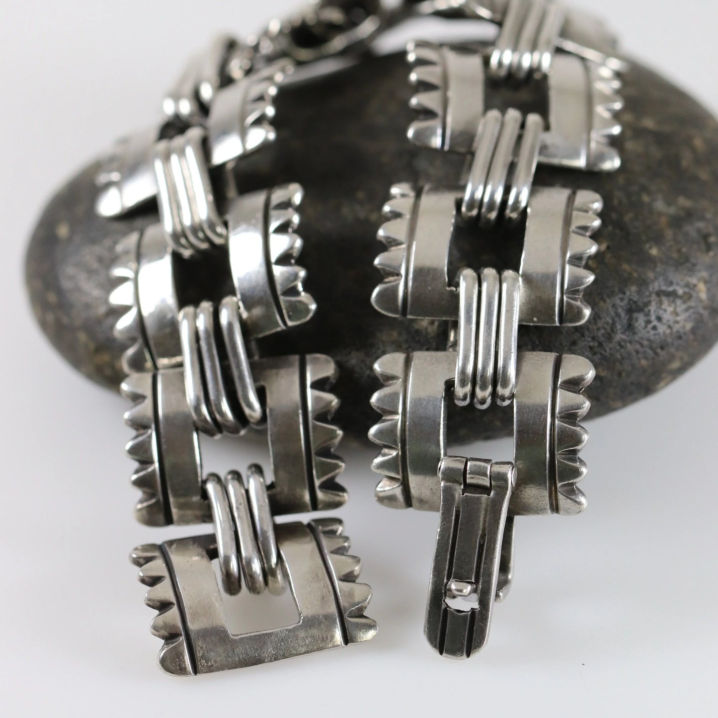 SOLD OUT: Vintage Hector Aguilar Jewelry | Hector Aguilar Fringe Taxco Bracelet Mexico (7 3/4") - Carmel Fine Silver Jewelry
