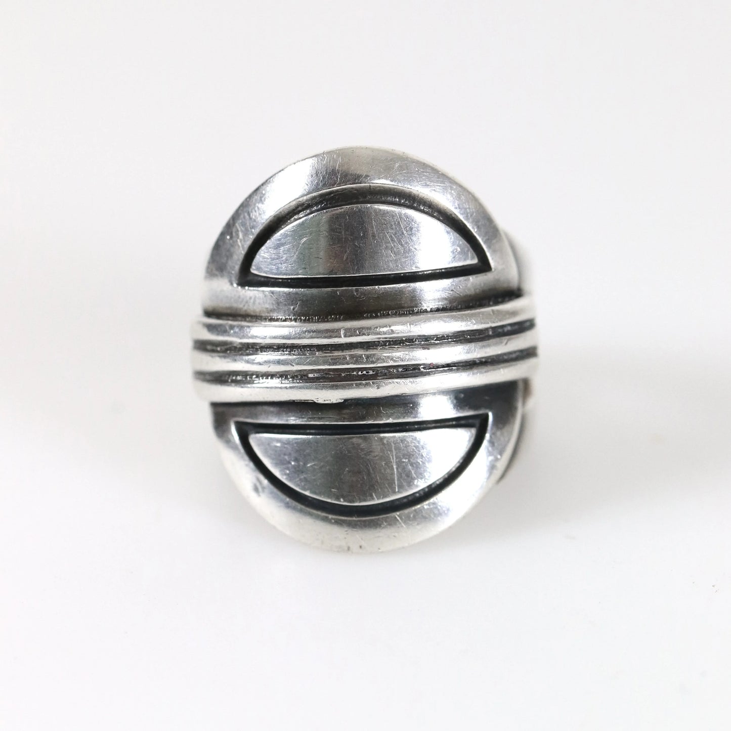 SOLD OUT: Vintage Hector Aguilar Jewelry | Modernist Sterling Silver Ring Mexico - Carmel Fine Silver Jewelry