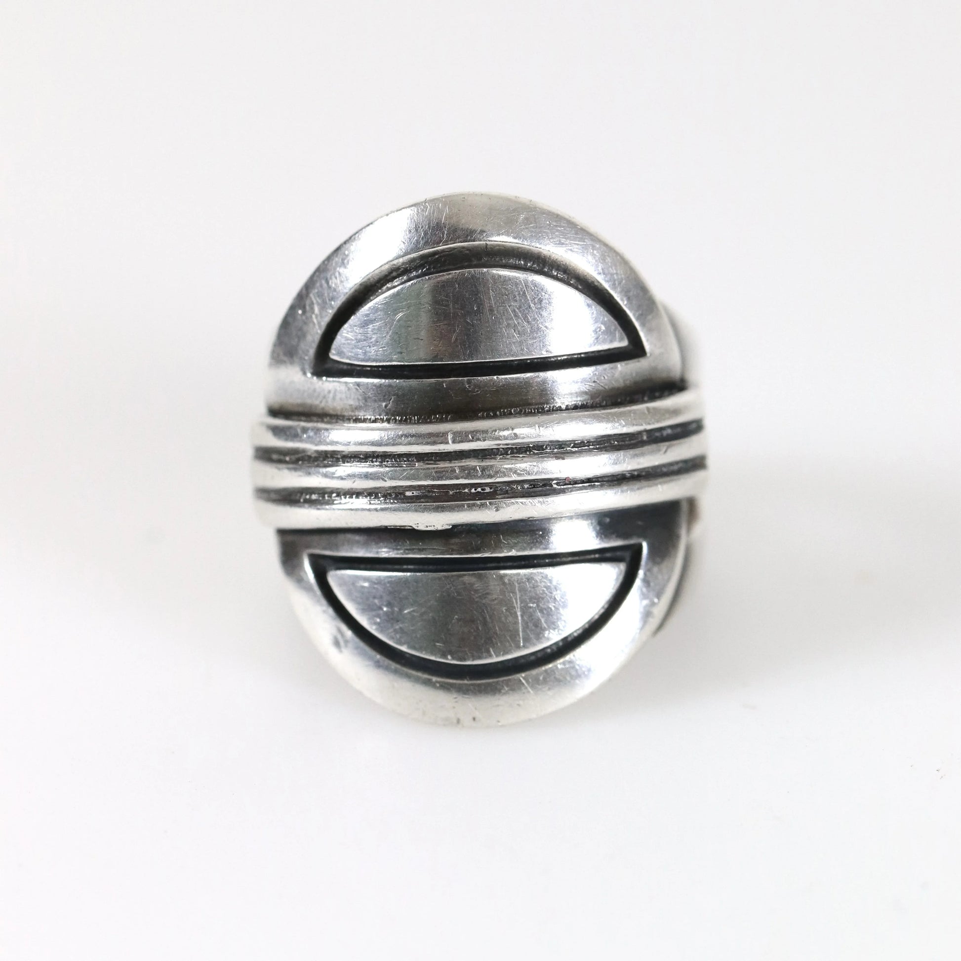 SOLD OUT: Vintage Hector Aguilar Jewelry | Modernist Sterling Silver Ring Mexico - Carmel Fine Silver Jewelry
