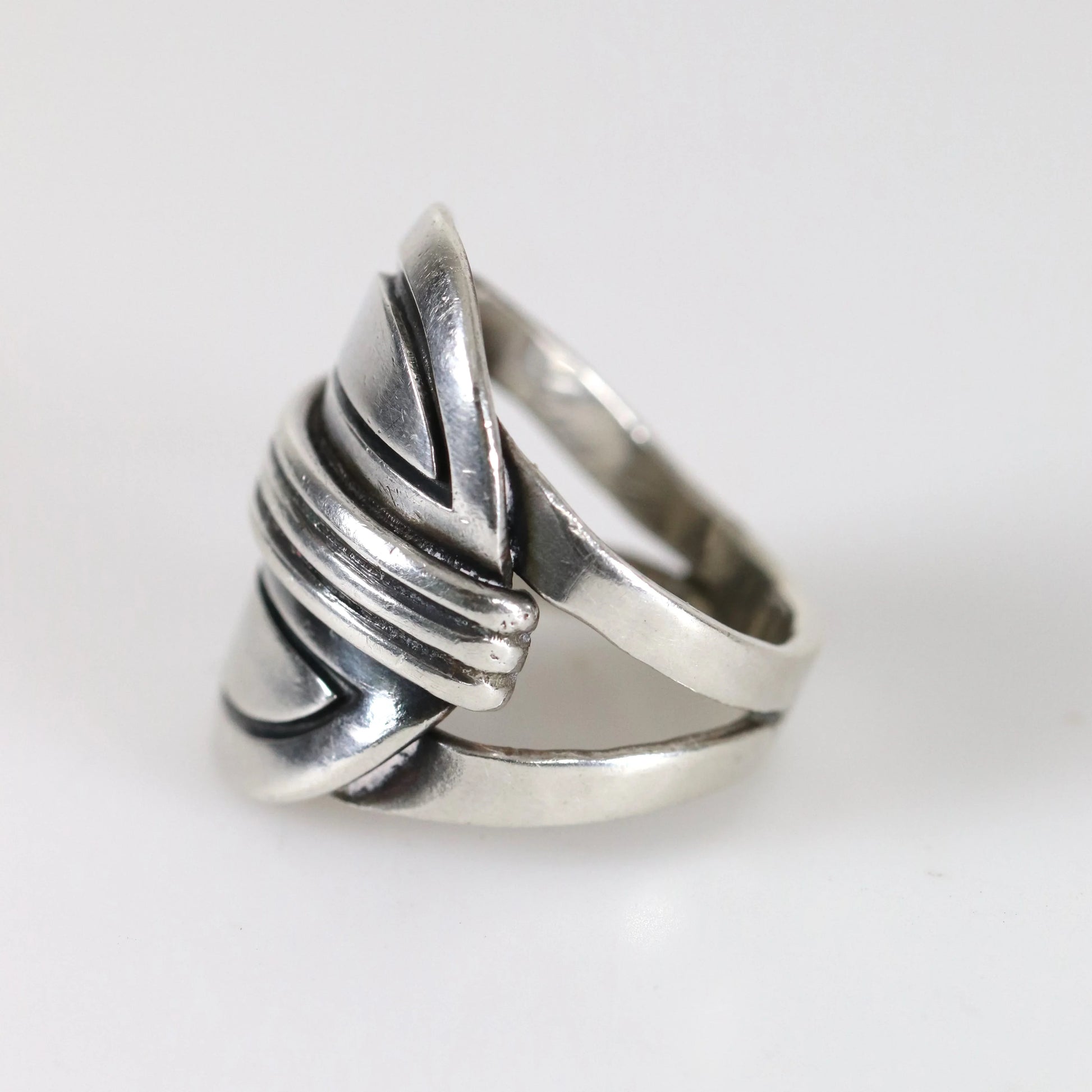 SOLD OUT: Vintage Hector Aguilar Jewelry | Modernist Sterling Silver Ring Mexico - Carmel Fine Silver Jewelry