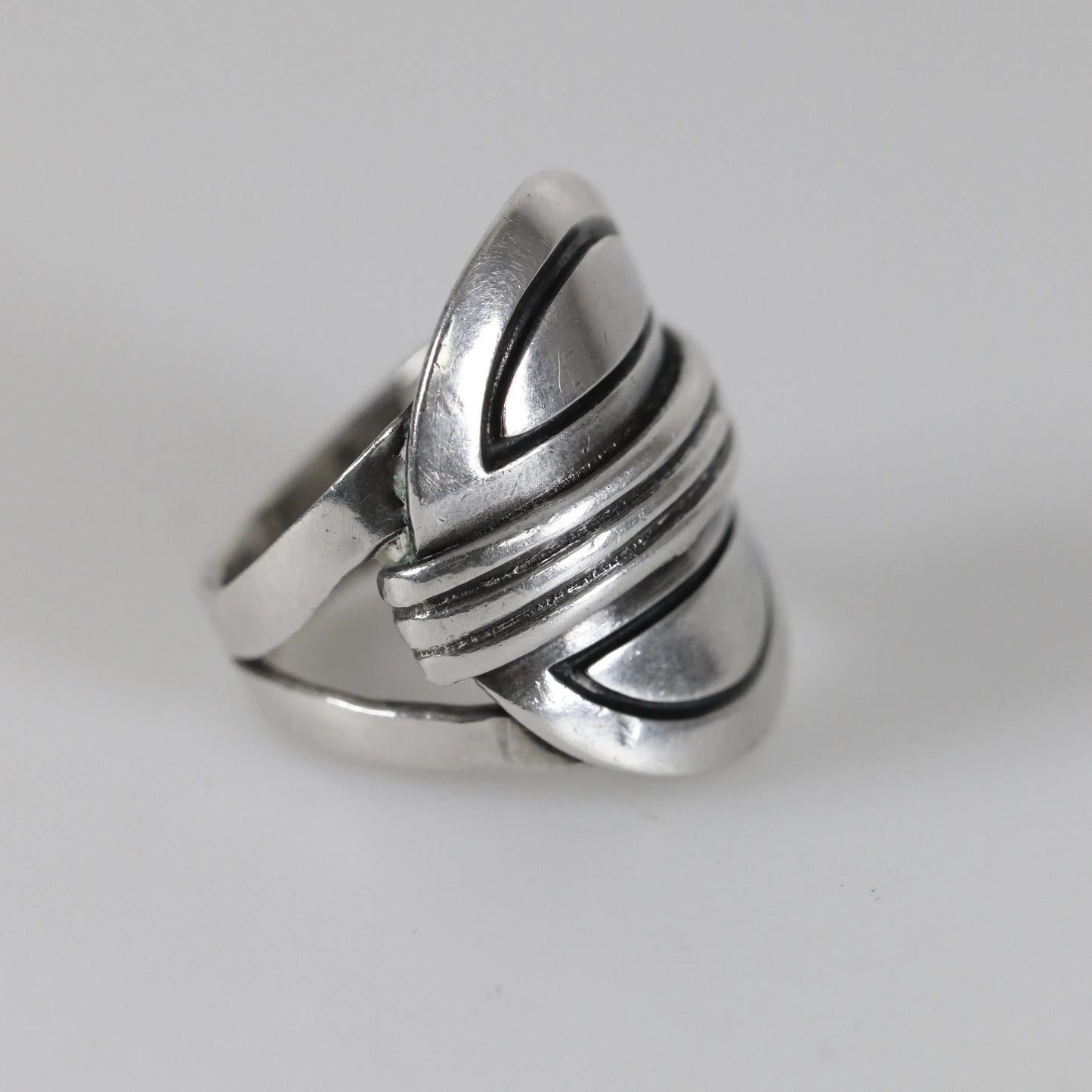 SOLD OUT: Vintage Hector Aguilar Jewelry | Modernist Sterling Silver Ring Mexico - Carmel Fine Silver Jewelry