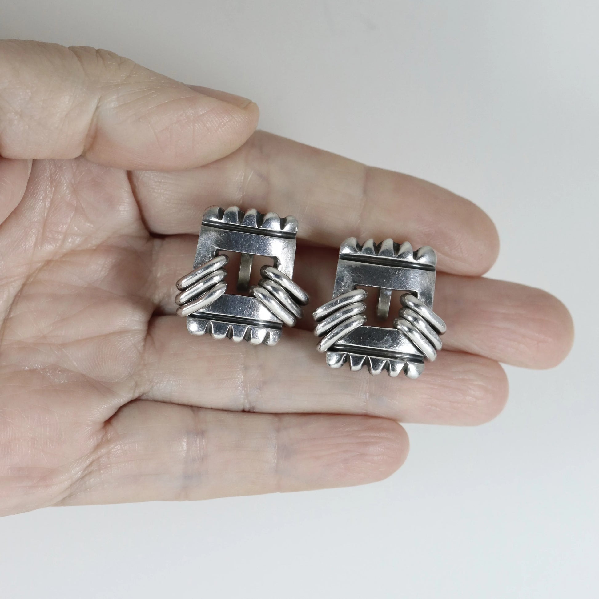 SOLD OUT: Vintage Hector Aguilar Jewelry | Sterling Silver Fringe Earrings Mexico - Carmel Fine Silver Jewelry