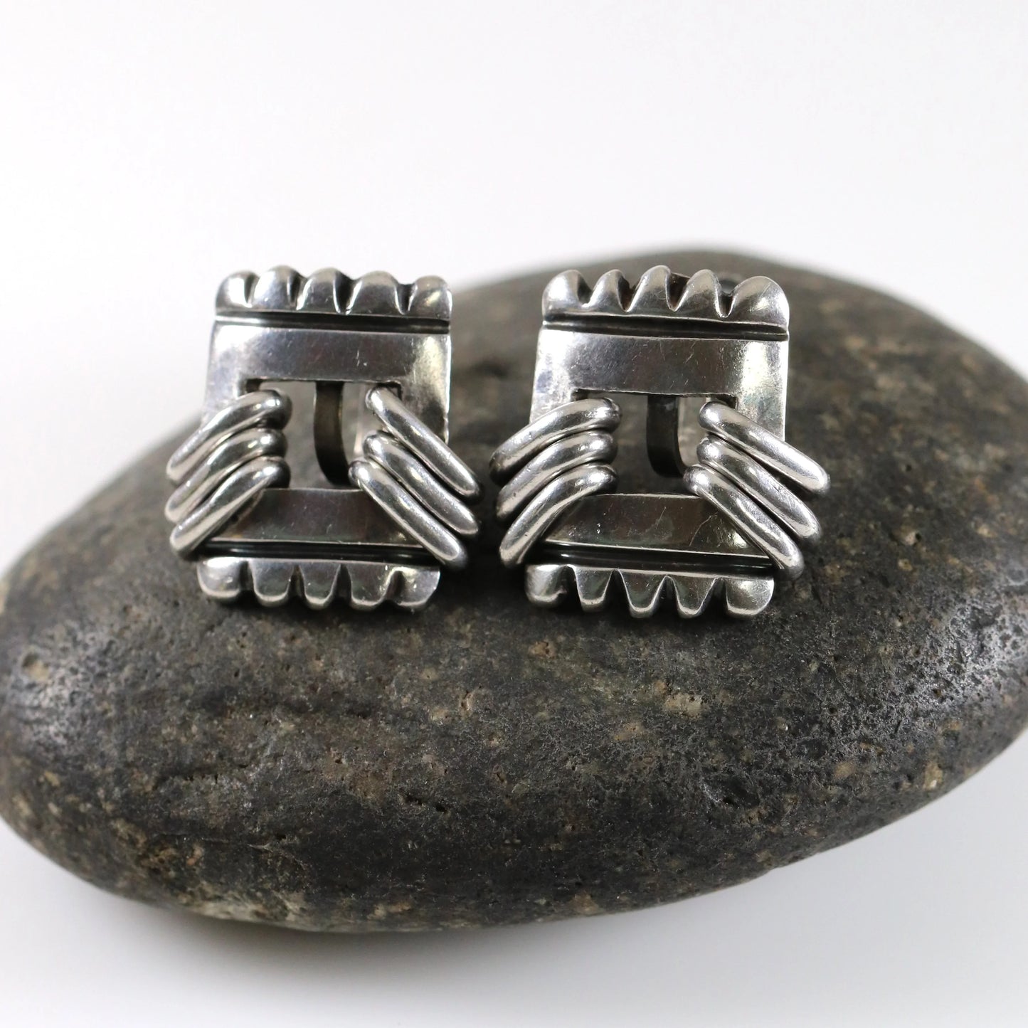 SOLD OUT: Vintage Hector Aguilar Jewelry | Sterling Silver Fringe Earrings Mexico - Carmel Fine Silver Jewelry
