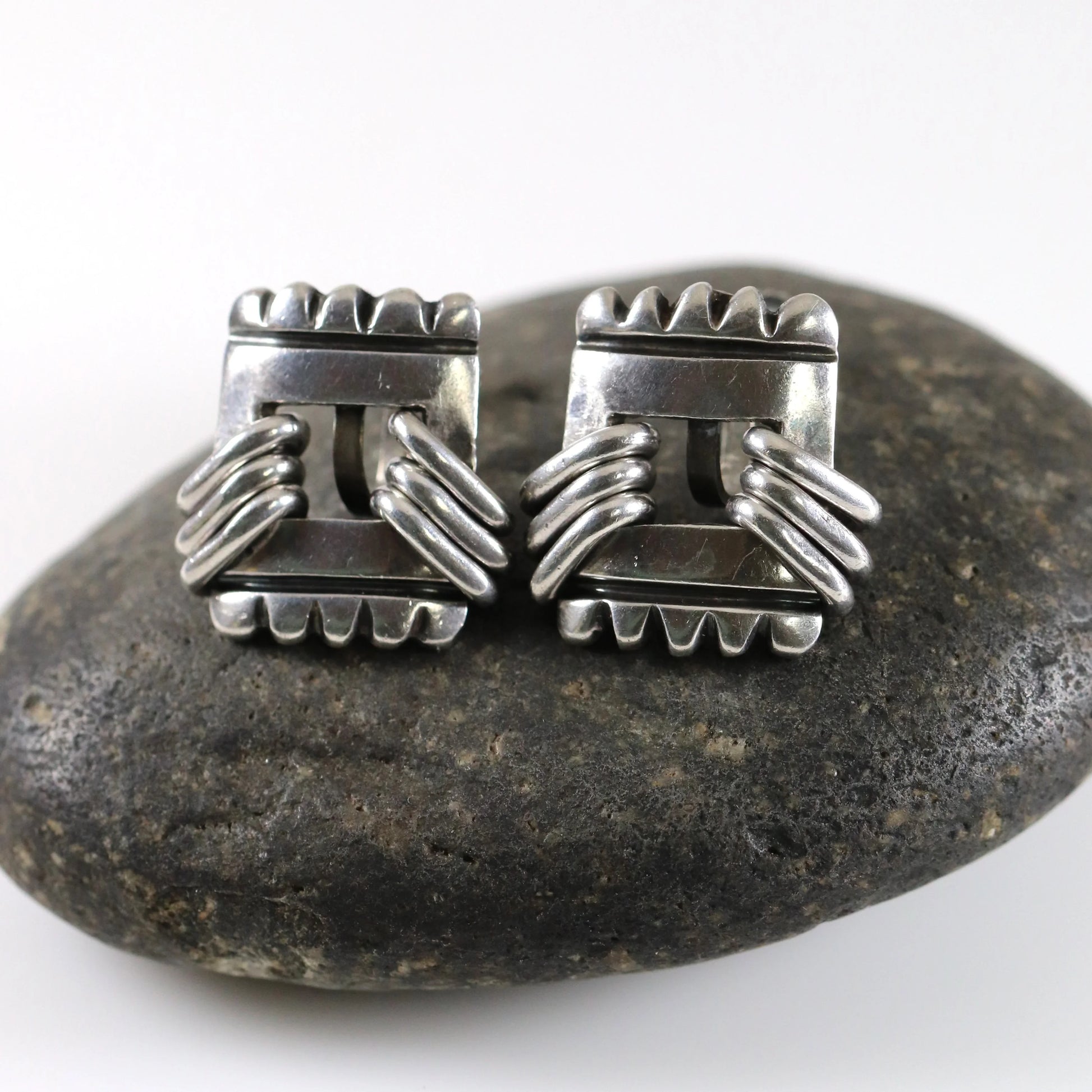 SOLD OUT: Vintage Hector Aguilar Jewelry | Sterling Silver Fringe Earrings Mexico - Carmel Fine Silver Jewelry