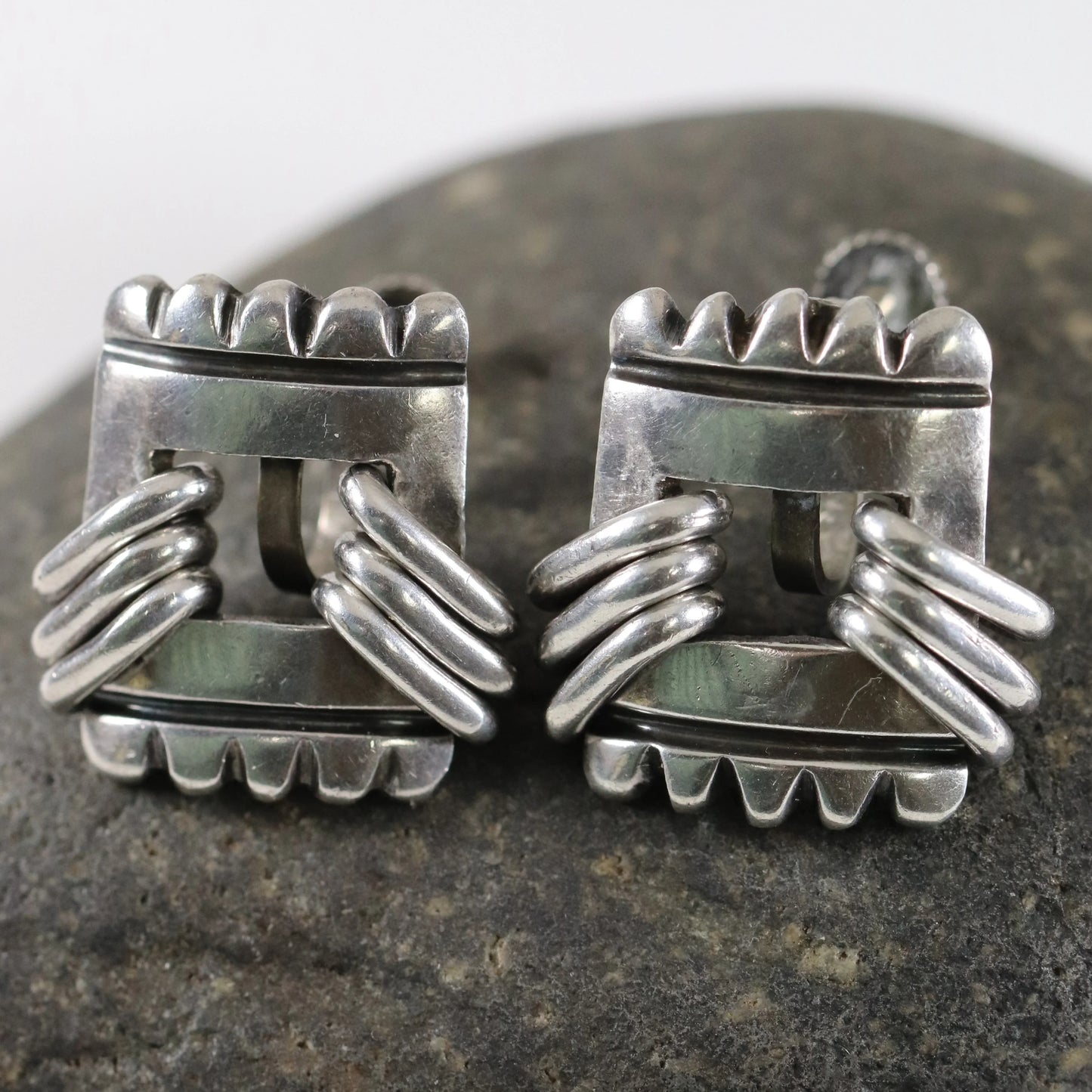 SOLD OUT: Vintage Hector Aguilar Jewelry | Sterling Silver Fringe Earrings Mexico - Carmel Fine Silver Jewelry