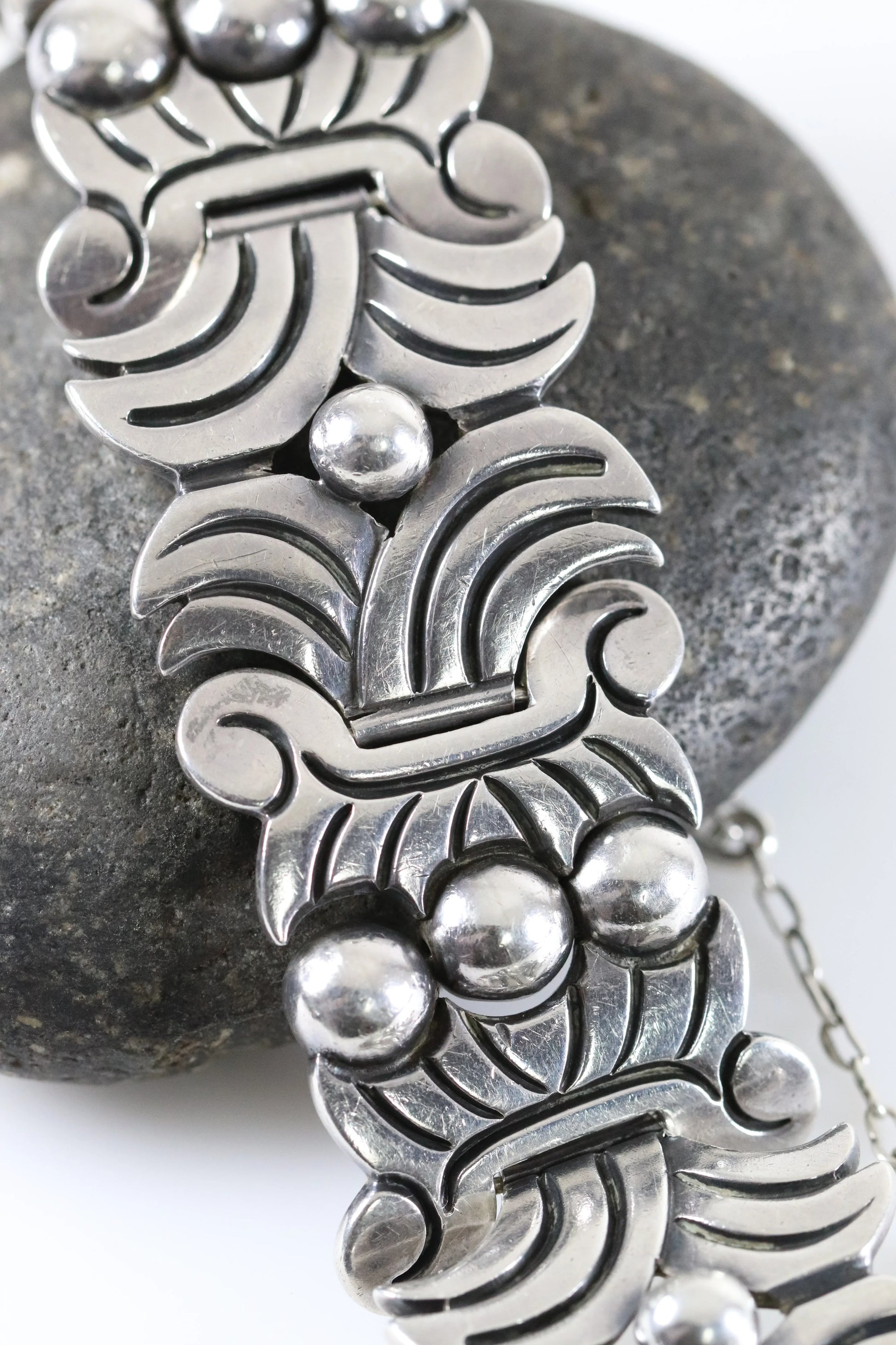 SOLD OUT: Vintage Hector Aguilar Jewelry | Taxco Pillow Panel Bracelet Mexico - Carmel Fine Silver Jewelry