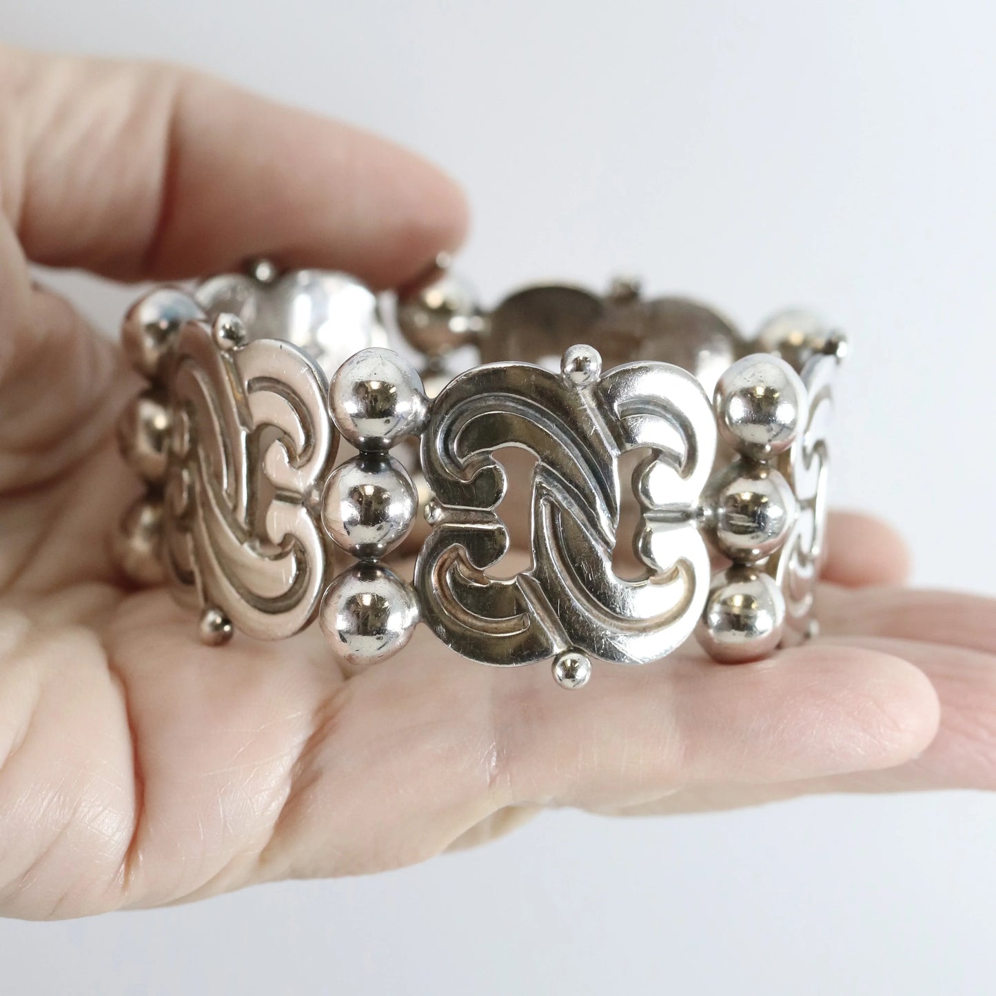 SOLD OUT: Vintage Hector Aguilar Taxco Silver Mexican Jewelry | Mid-Century 940 Fertility Bracelet - Carmel Fine Silver Jewelry