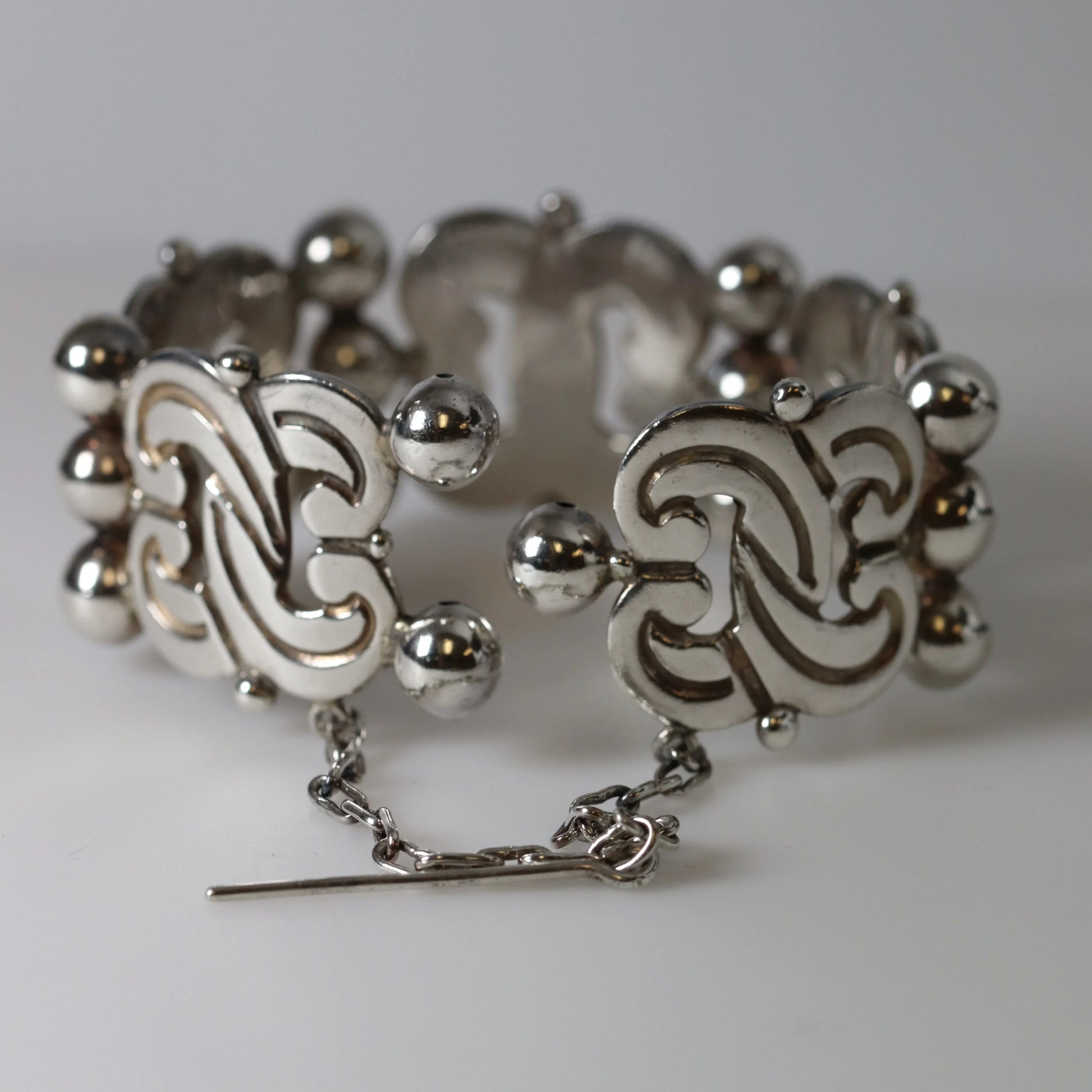 SOLD OUT: Vintage Hector Aguilar Taxco Silver Mexican Jewelry | Mid-Century 940 Fertility Bracelet - Carmel Fine Silver Jewelry