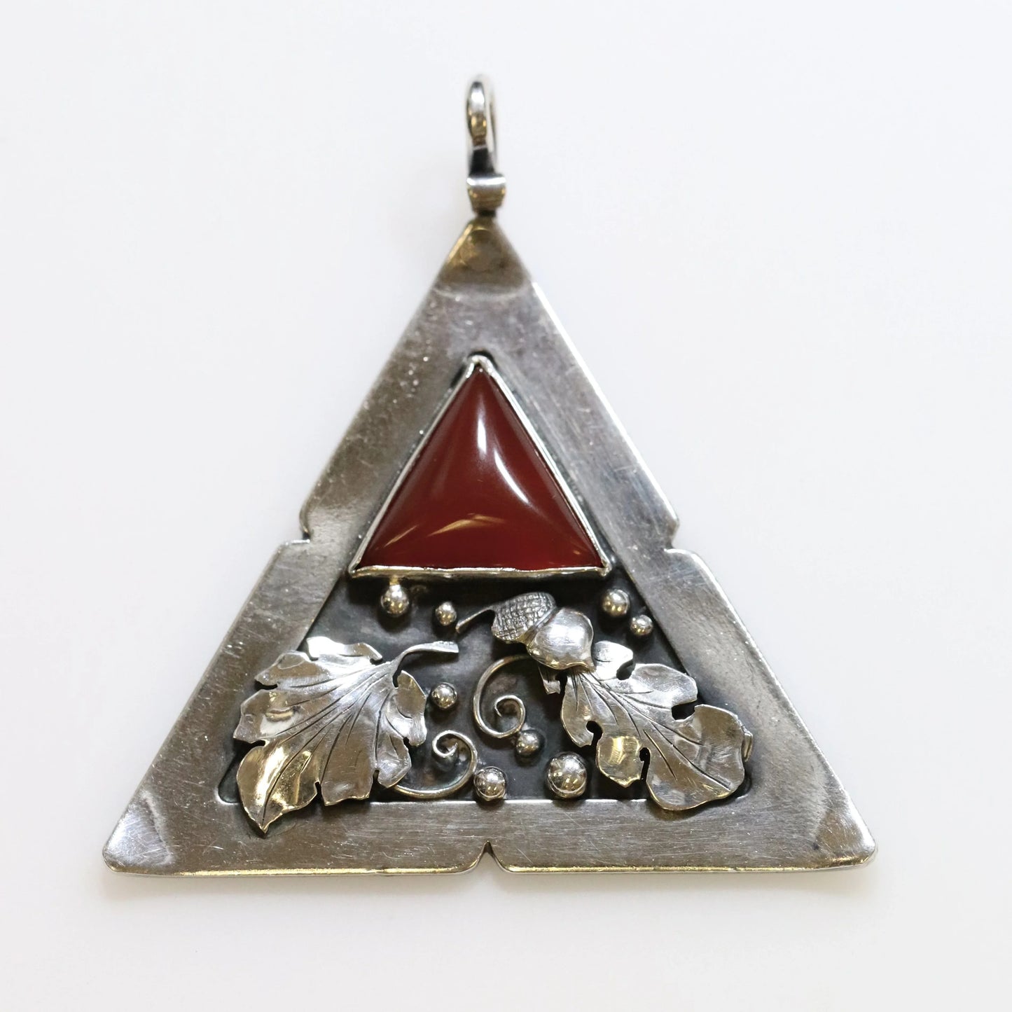 SOLD OUT: Vintage Lawrence Foss Silver Jewelry | Ornate Foliate Carnelian Pendant - Carmel Fine Silver Jewelry
