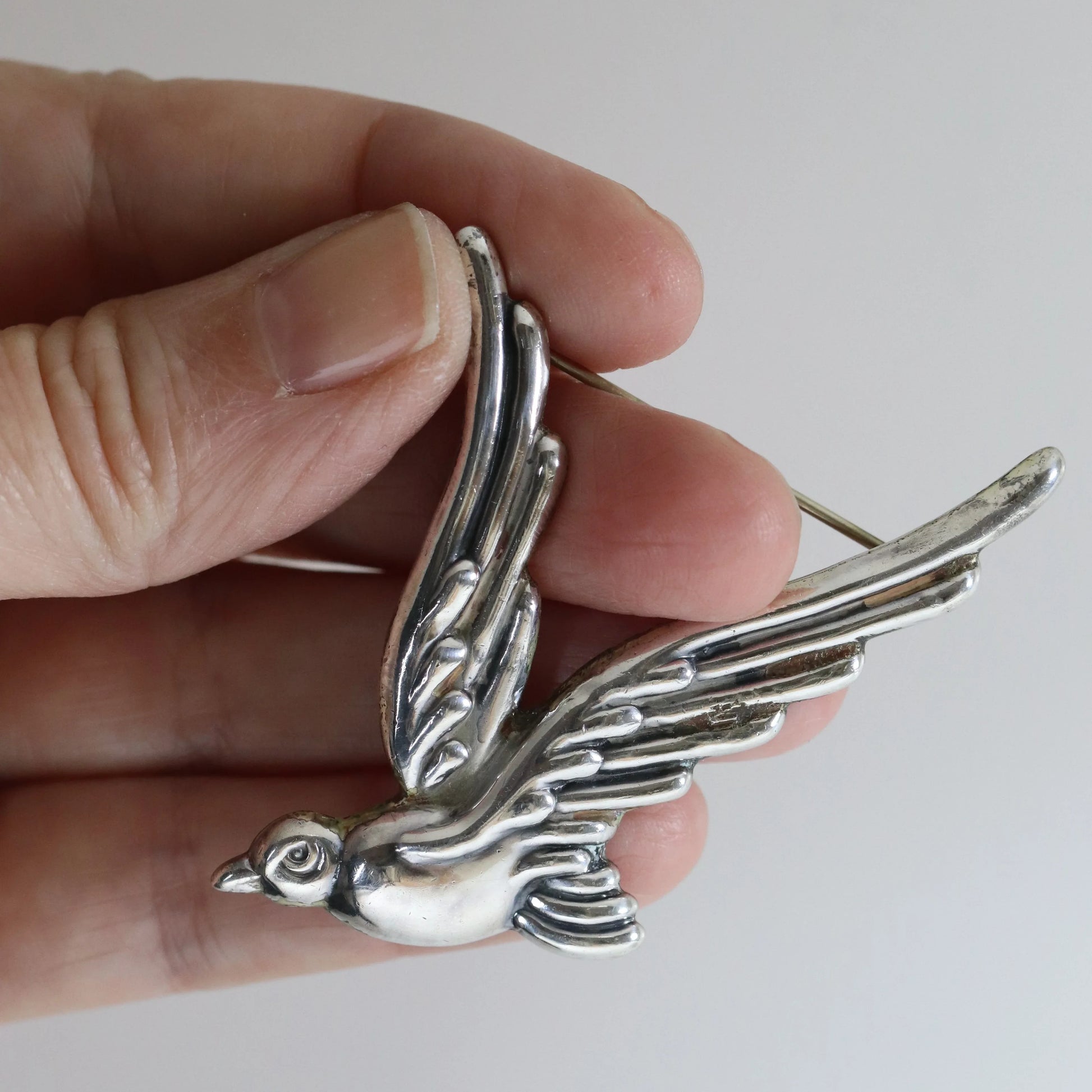 SOLD OUT: Vintage Los Castillo Jewelry | Bird in Flight Taxco Brooch Mexico - Carmel Fine Silver Jewelry