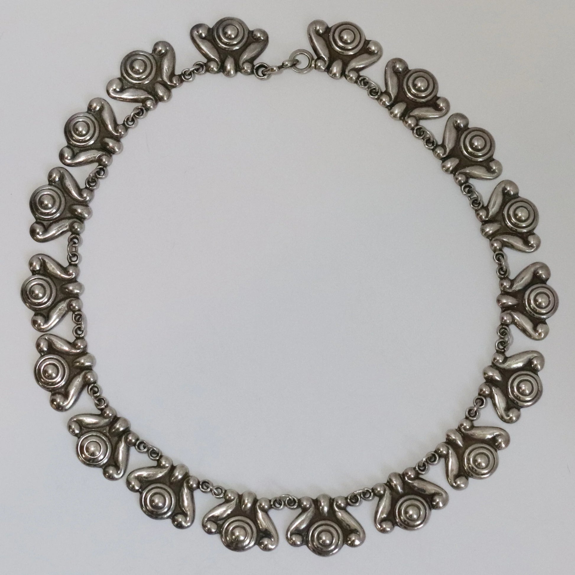 SOLD OUT: Vintage Los Castillo Jewelry | Floral Link Art Deco Necklace 264 Mexico - Carmel Fine Silver Jewelry