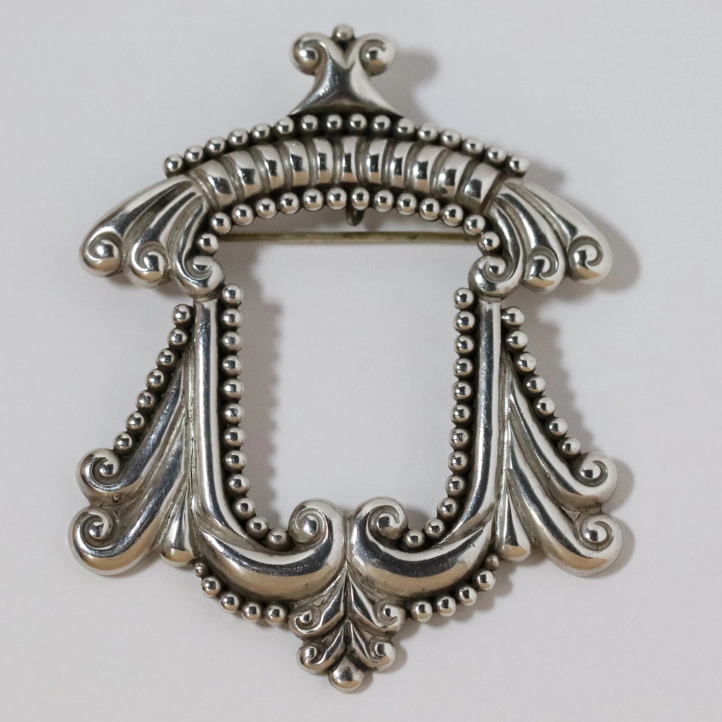 SOLD OUT: Vintage Los Castillo Jewelry | Ornate Scrollwork Brooch 466 Mexico - Carmel Fine Silver Jewelry