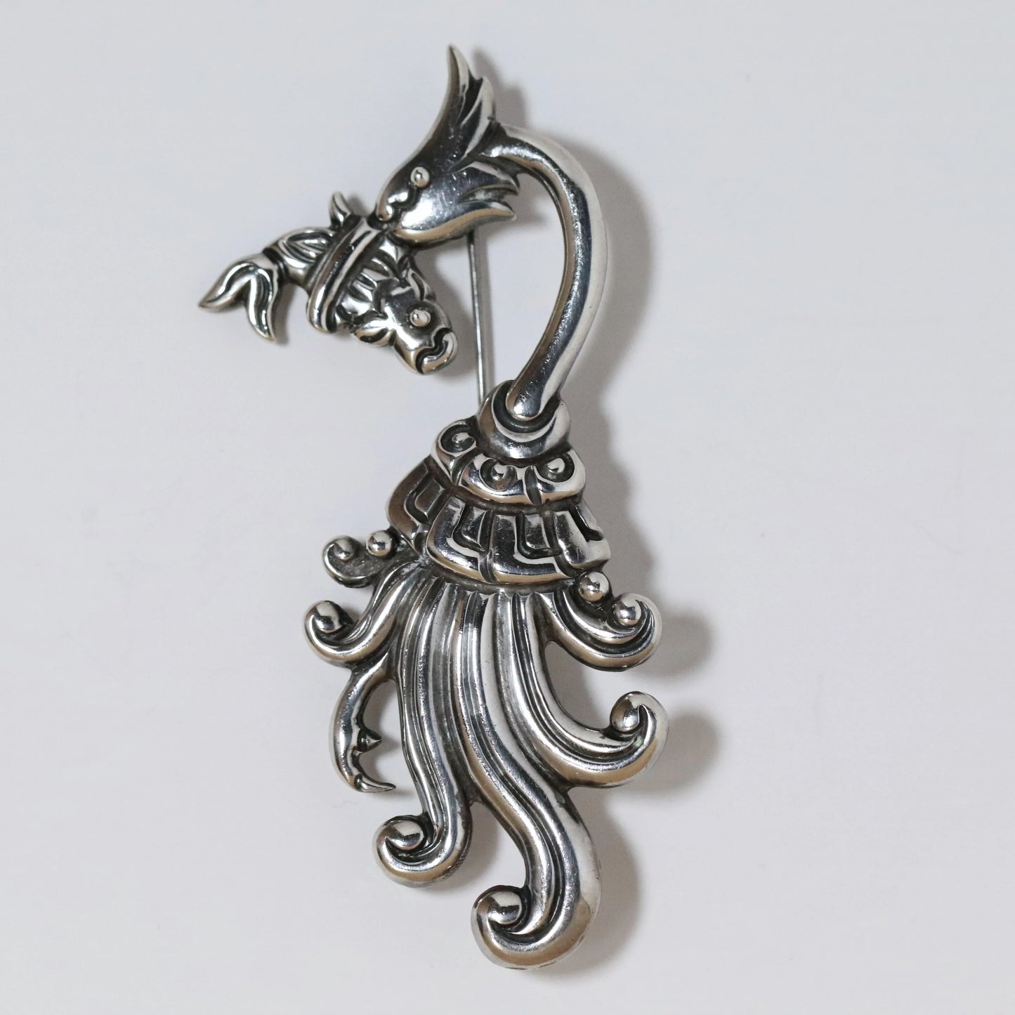 SOLD OUT: Vintage Los Castillo Jewelry | Sea Serpent Fish Brooch 220 Mexico - Carmel Fine Silver Jewelry