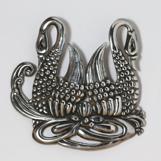 SOLD OUT: Vintage Los Castillo Jewelry | Swan Sterling Silver Brooch 516 Mexico - Carmel Fine Silver Jewelry