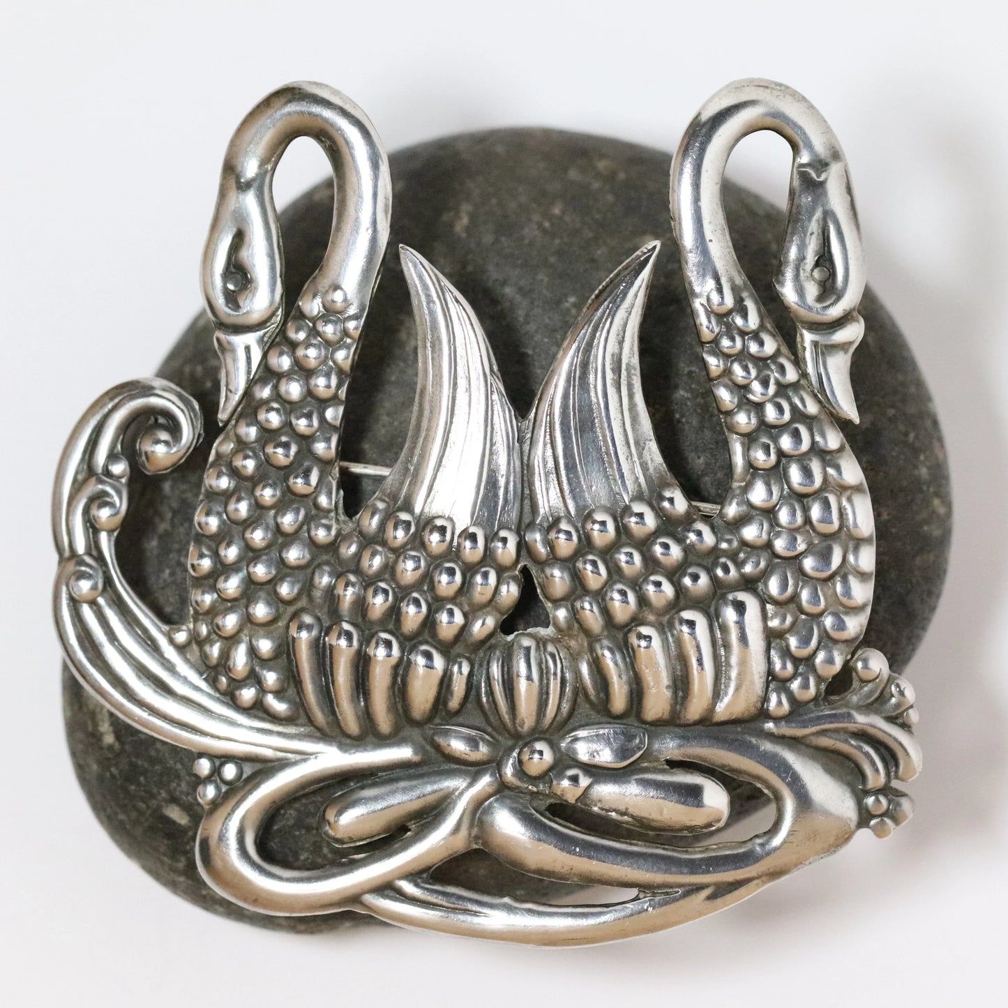 SOLD OUT: Vintage Los Castillo Jewelry | Swan Sterling Silver Brooch 516 Mexico - Carmel Fine Silver Jewelry
