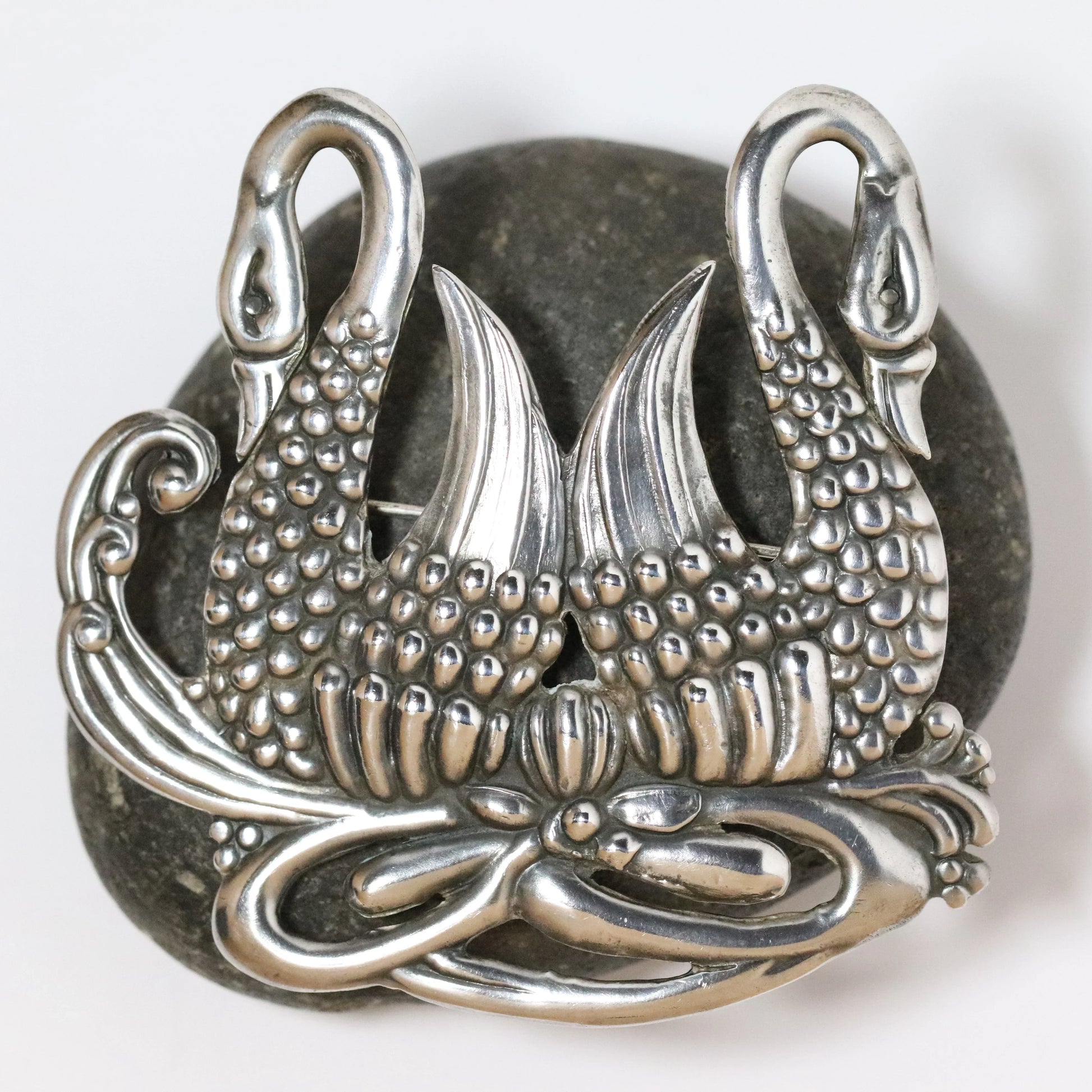SOLD OUT: Vintage Los Castillo Jewelry | Swan Sterling Silver Brooch 516 Mexico - Carmel Fine Silver Jewelry