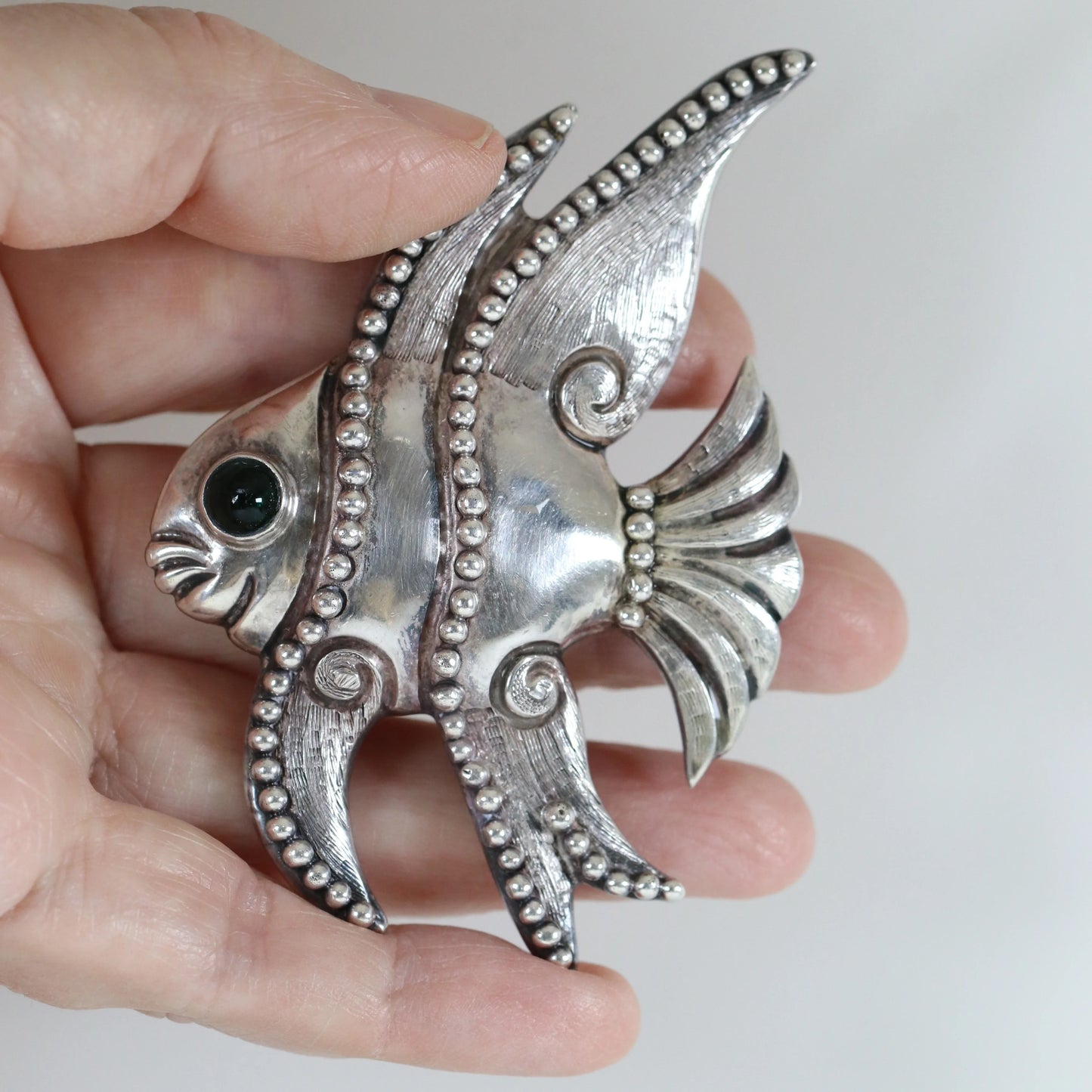 SOLD OUT: Vintage Los Castillo Taxco Jewelry | Mid-Century Angel Fish Brooch Mexico - Carmel Fine Silver Jewelry