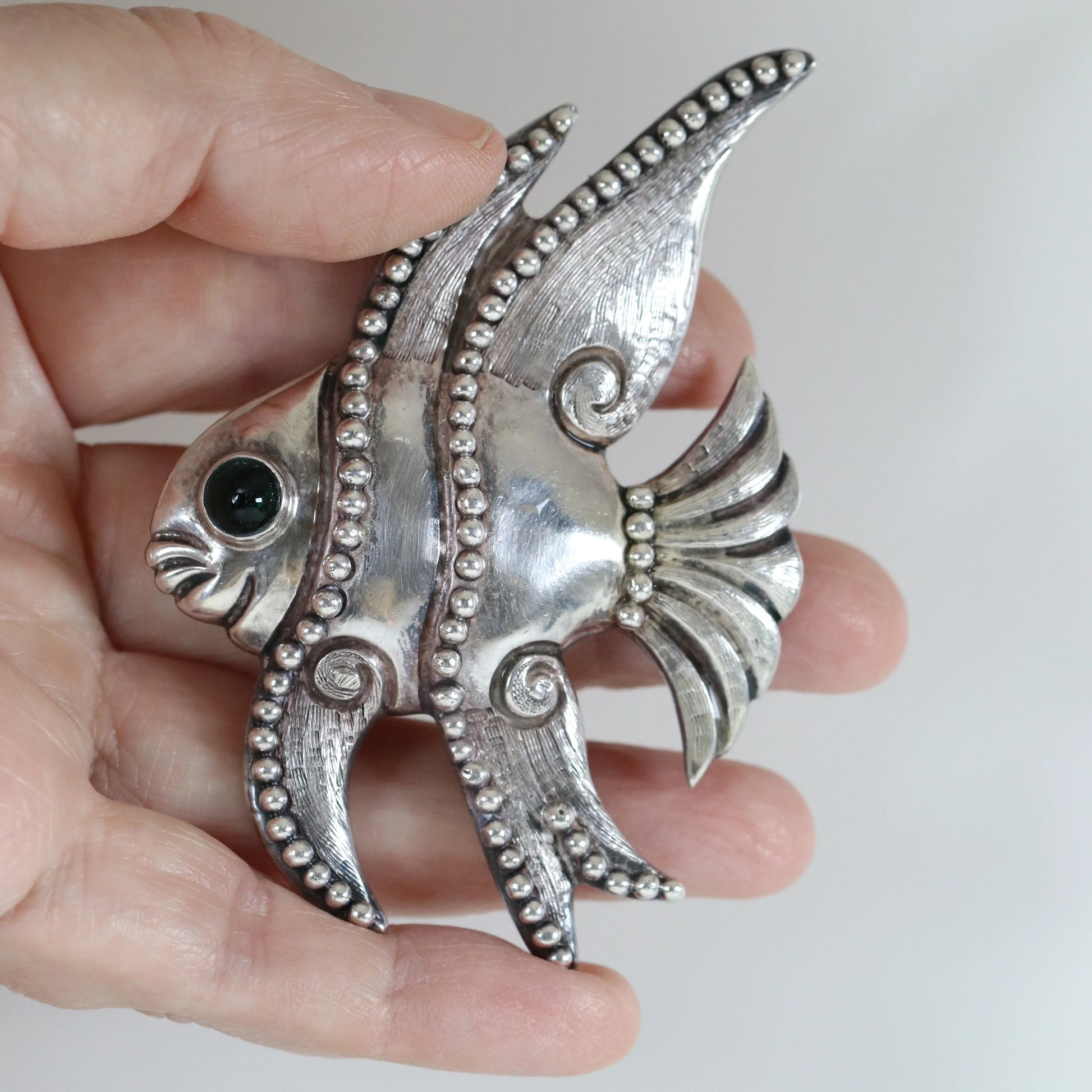 SOLD OUT: Vintage Los Castillo Taxco Jewelry | Mid-Century Angel Fish Brooch Mexico - Carmel Fine Silver Jewelry