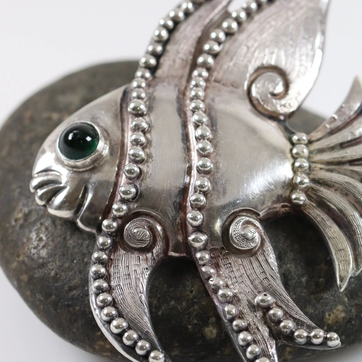 SOLD OUT: Vintage Los Castillo Taxco Jewelry | Mid-Century Angel Fish Brooch Mexico - Carmel Fine Silver Jewelry