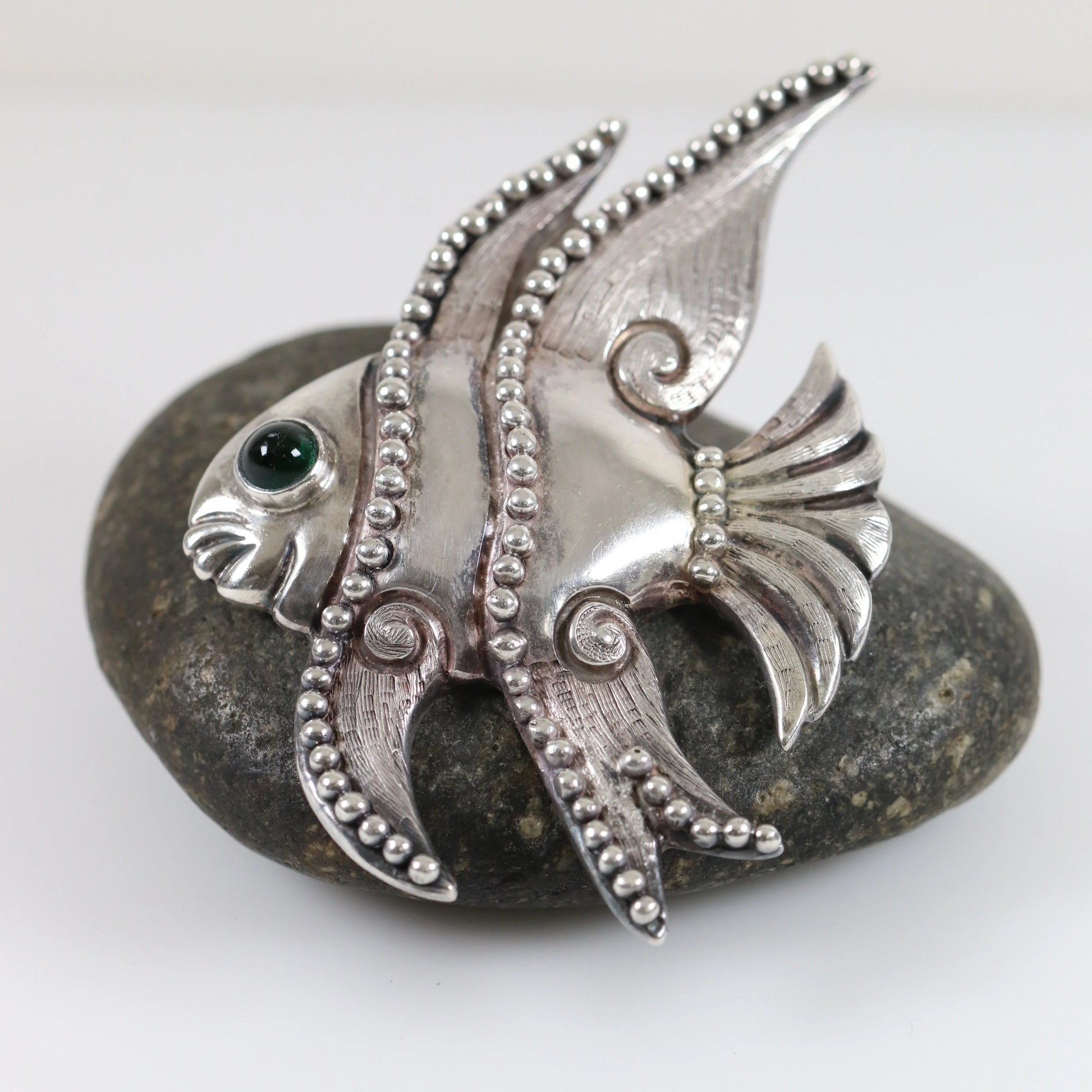SOLD OUT: Vintage Los Castillo Taxco Jewelry | Mid-Century Angel Fish Brooch Mexico - Carmel Fine Silver Jewelry