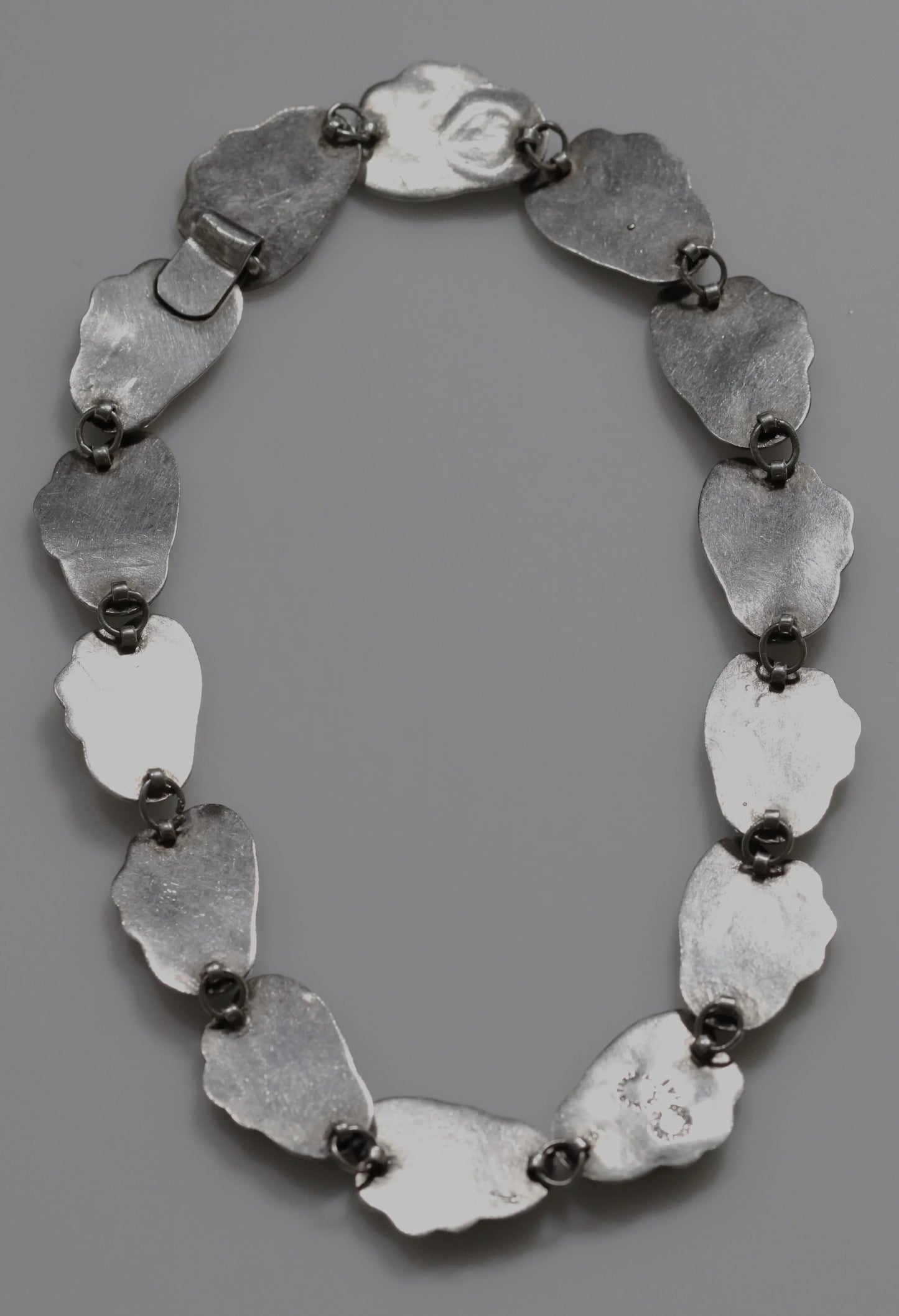 SOLD OUT: Vintage Los Castillo Taxco Mexican Jewelry | Floral Panel Link Necklace - Carmel Fine Silver Jewelry