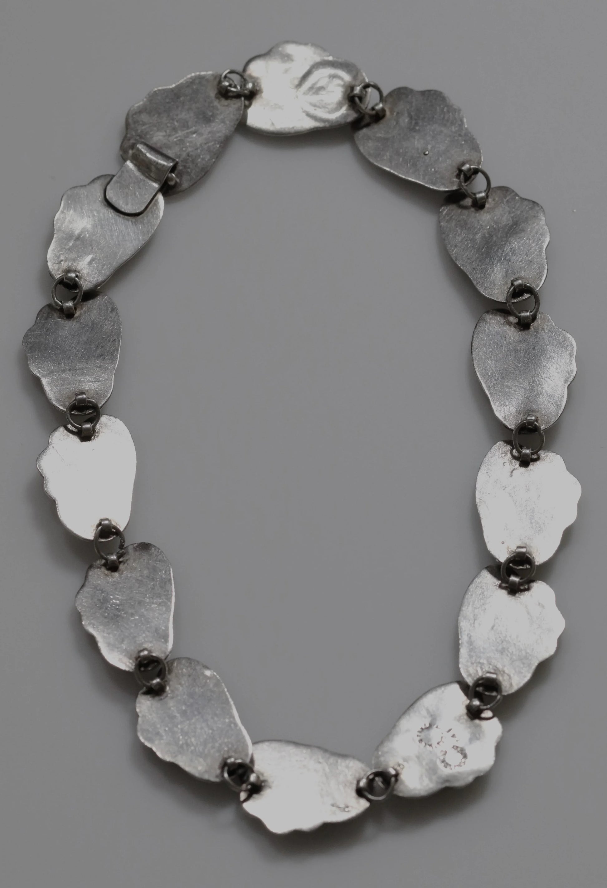 SOLD OUT: Vintage Los Castillo Taxco Mexican Jewelry | Floral Panel Link Necklace - Carmel Fine Silver Jewelry