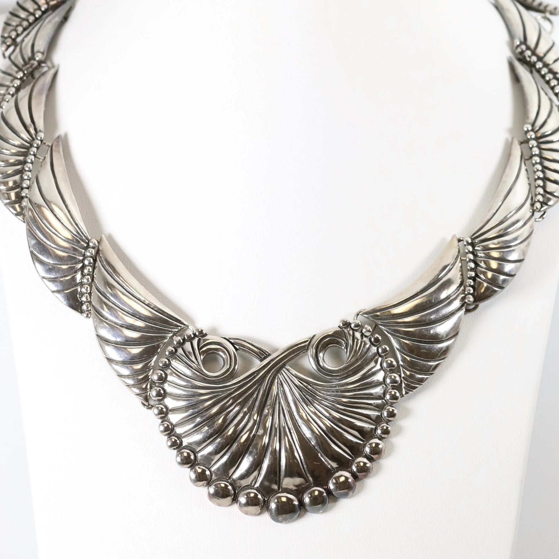 SOLD OUT: Vintage Los Castillo Taxco Silver Mexican Jewelry | Mid Century Castillo Ornate Statement Necklace - Carmel Fine Silver Jewelry