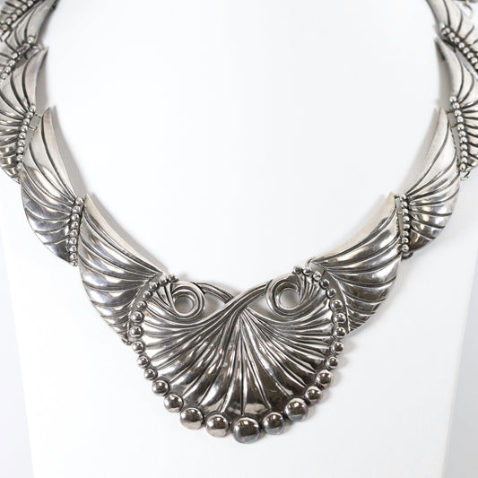 SOLD OUT: Vintage Los Castillo Taxco Silver Mexican Jewelry | Mid Century Castillo Ornate Statement Necklace - Carmel FSJ