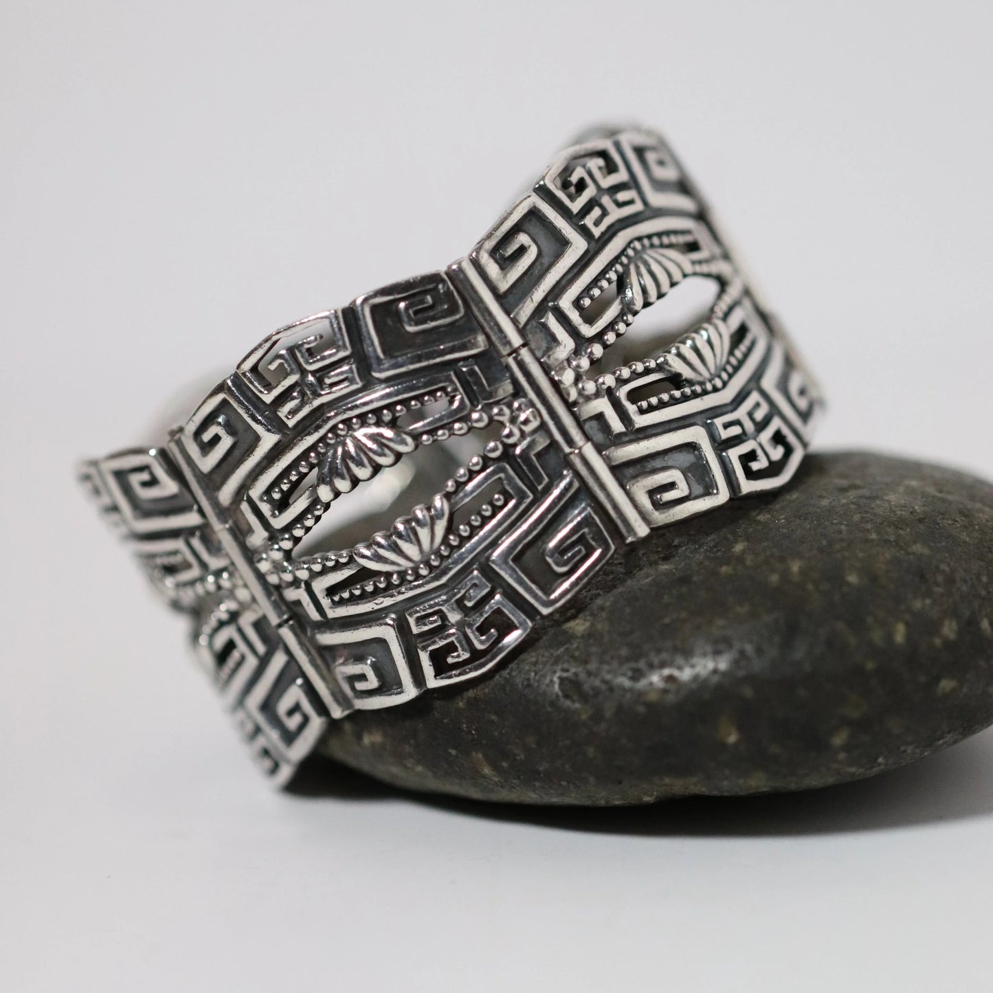 SOLD OUT: Vintage Margot de Taxco Jewelry | Ornate Art Deco Panel Bracelet Taxco Mexico - Carmel Fine Silver Jewelry