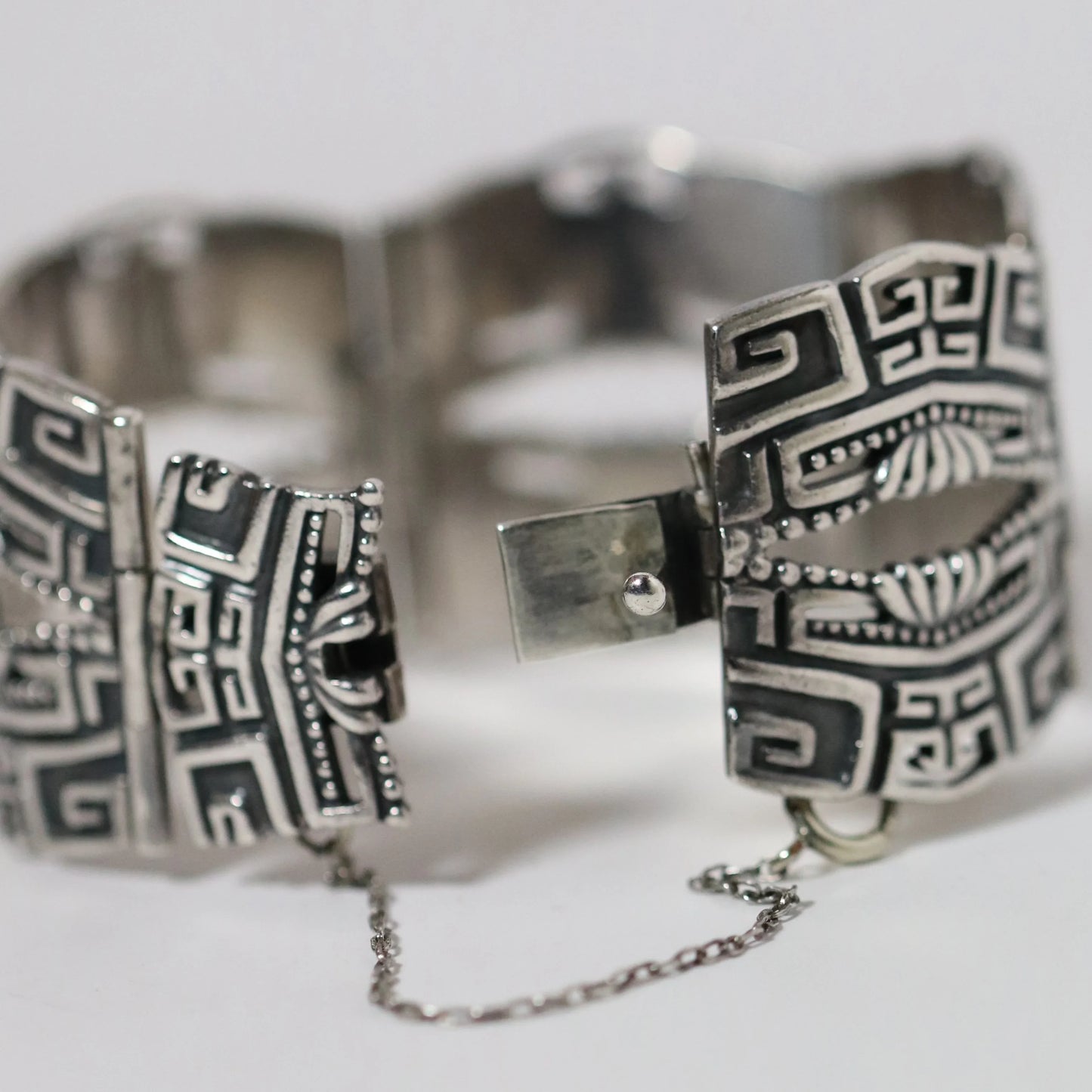 SOLD OUT: Vintage Margot de Taxco Jewelry | Ornate Art Deco Panel Bracelet Taxco Mexico - Carmel Fine Silver Jewelry