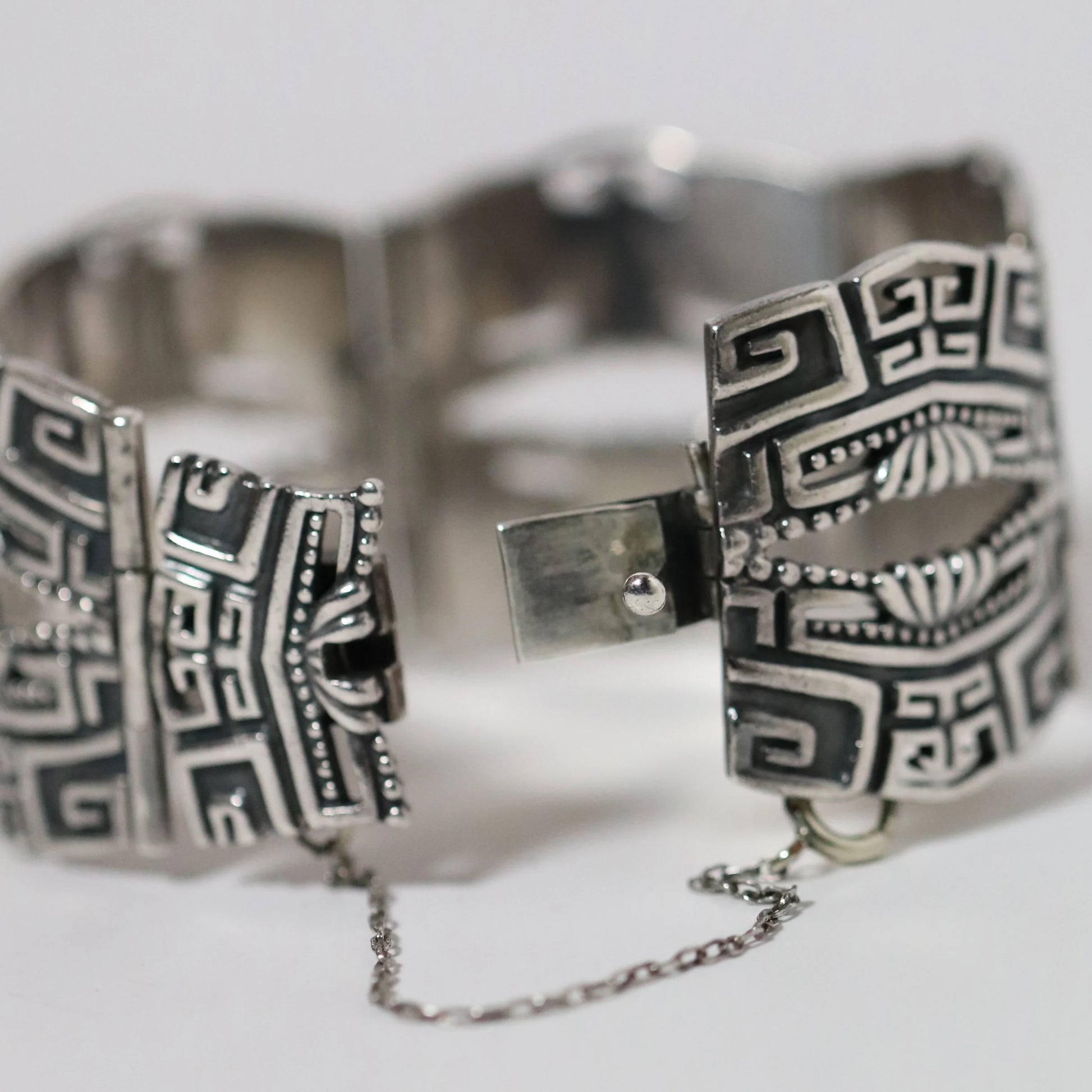SOLD OUT: Vintage Margot de Taxco Jewelry | Ornate Art Deco Panel Bracelet Taxco Mexico - Carmel Fine Silver Jewelry