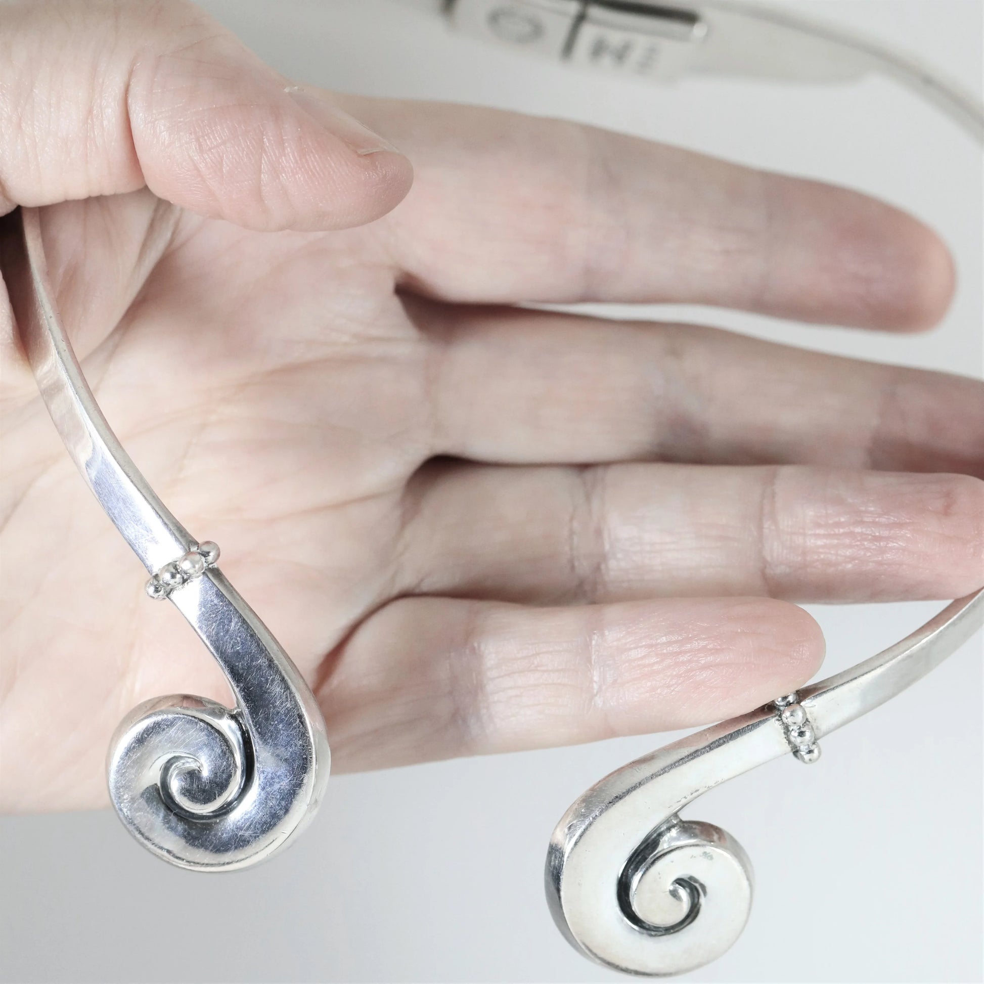 SOLD OUT: Vintage Margot de Taxco Mexican Jewelry | Handcrafted Swirl Mid-Century Choker - Carmel Fine Silver Jewelry